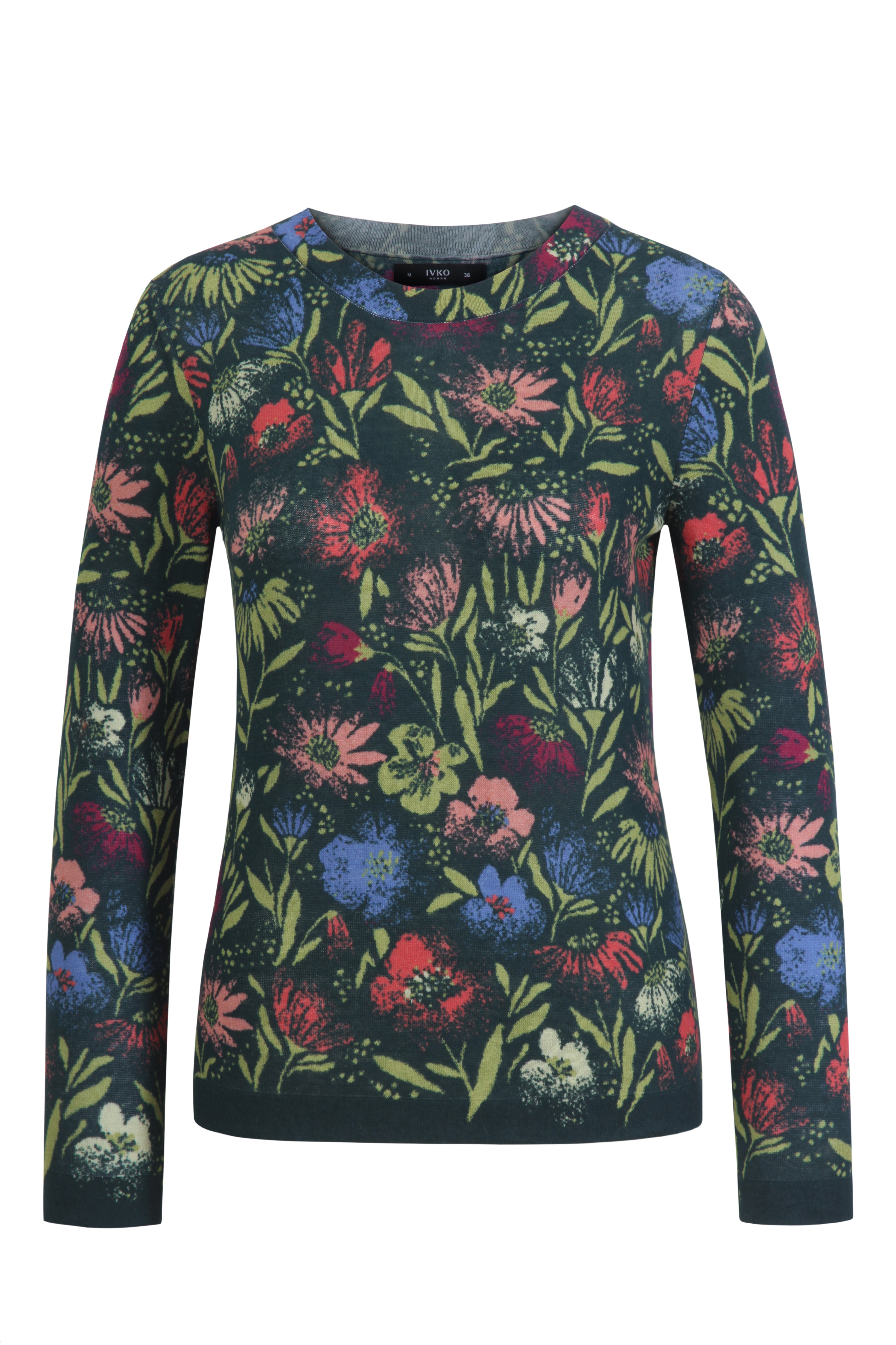 Crew Neck Pullover, Floral Print