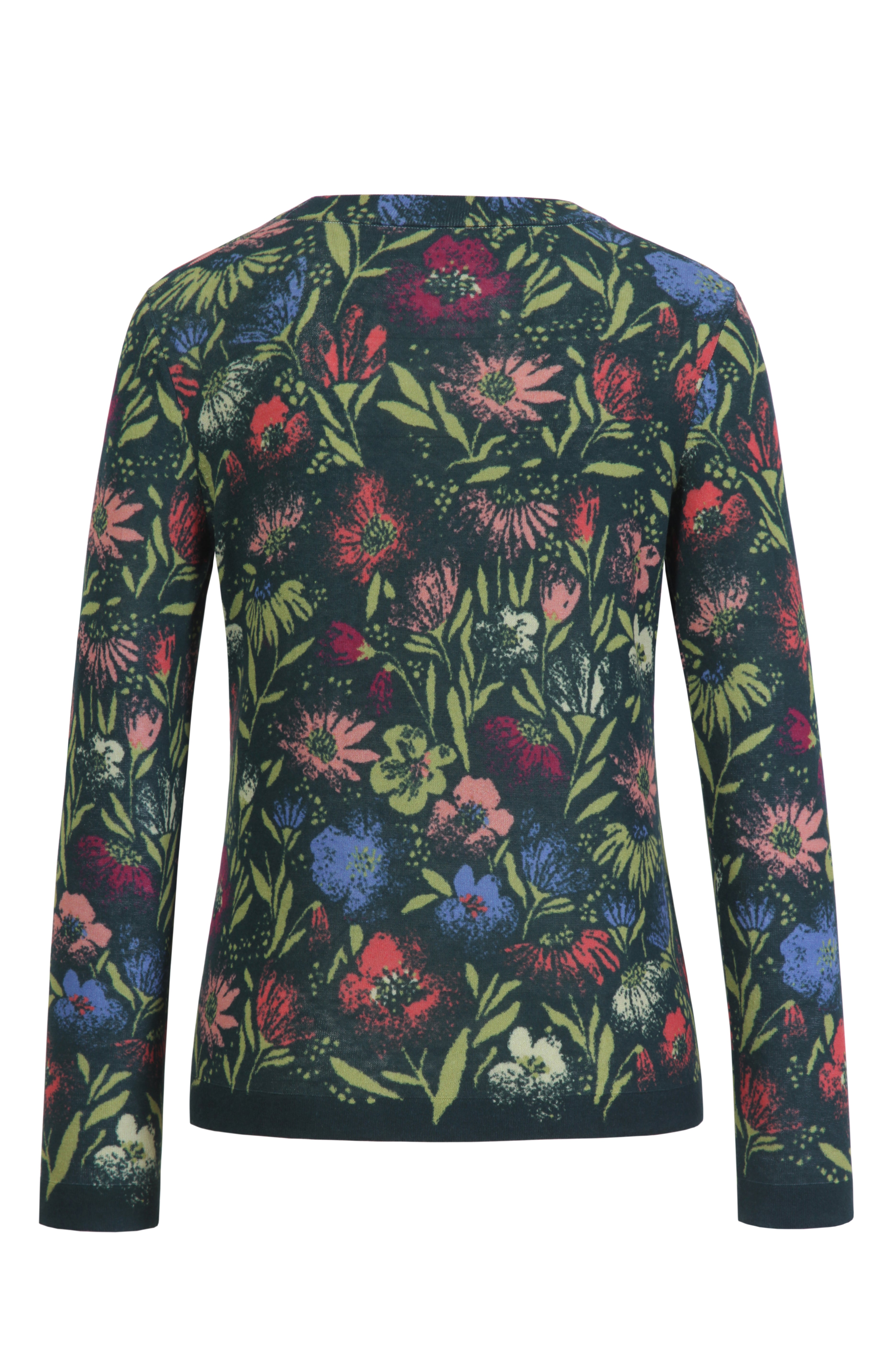 Crew Neck Pullover, Floral Print