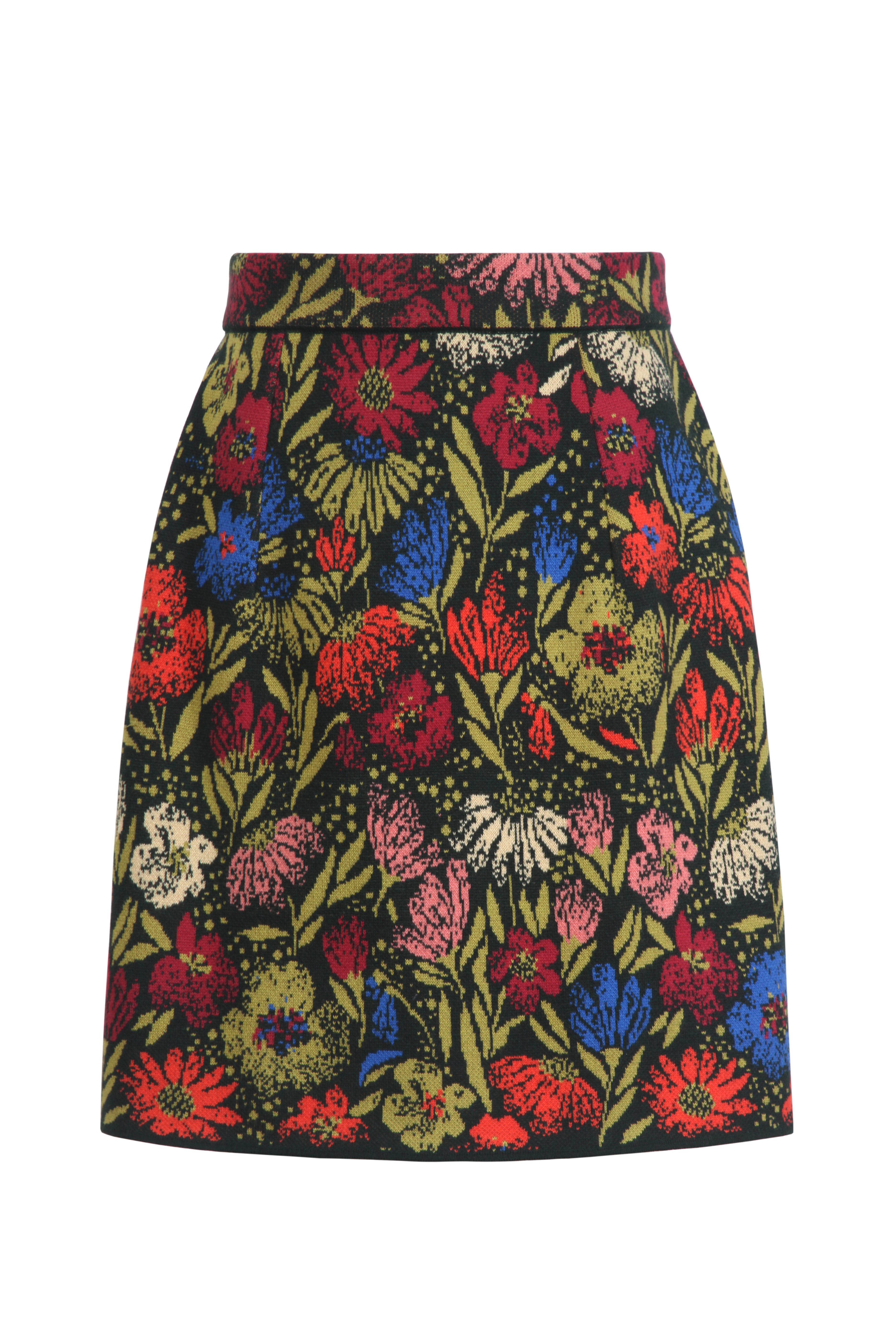 Floral Pattern Jacquard Skirt