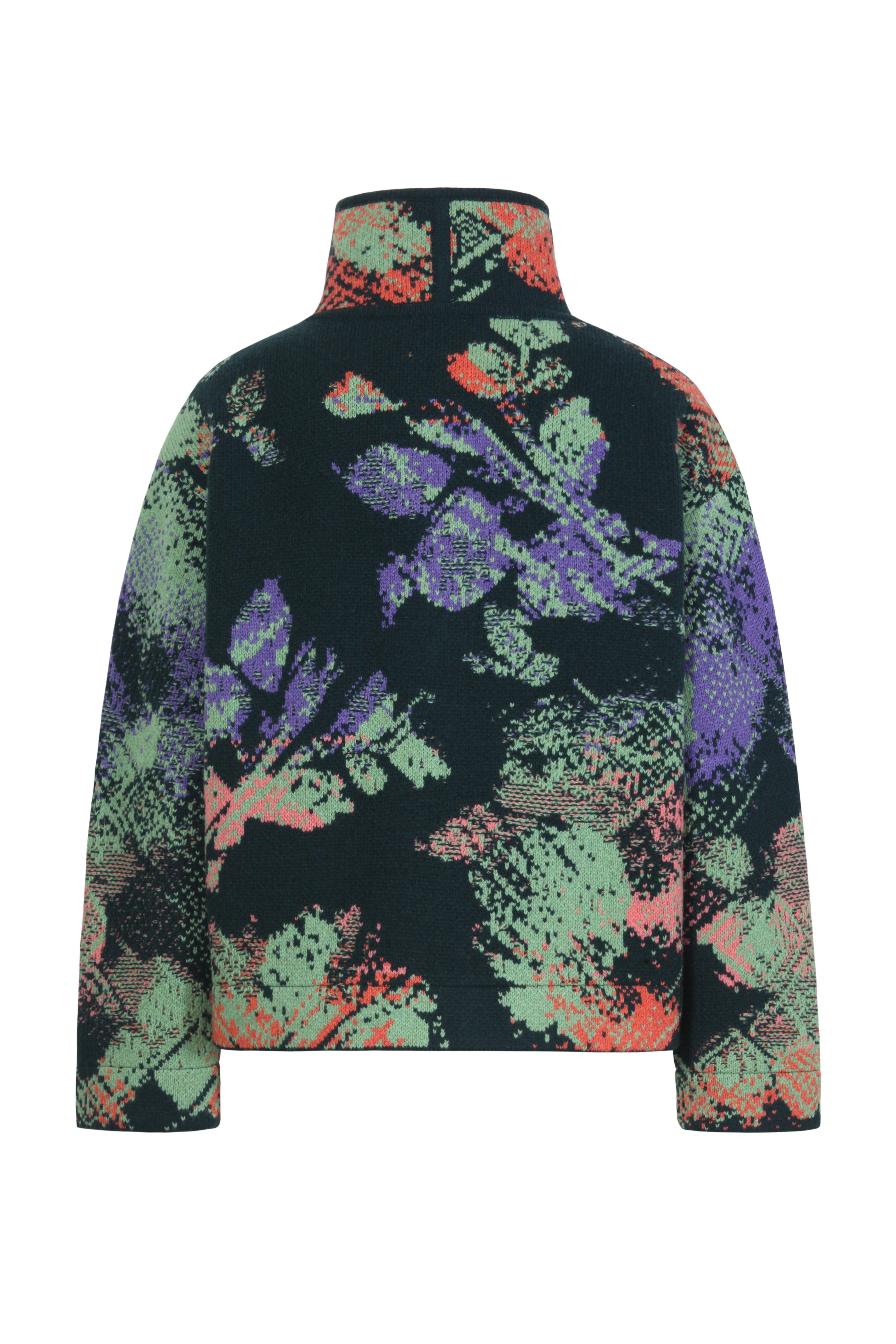 Jacquard Rollneck Jacket, Camouflage Pattern