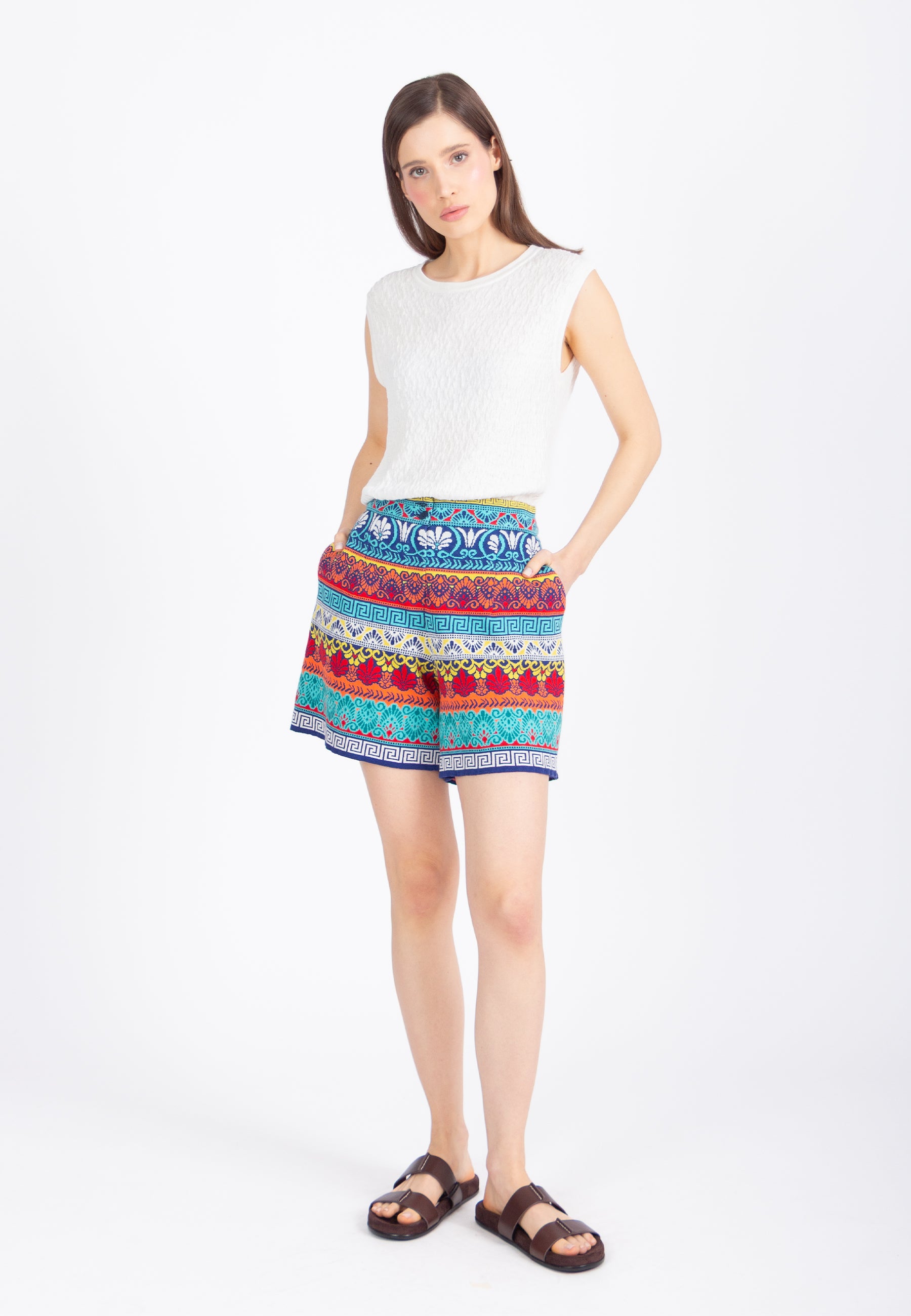 Jacquard Shorts, Mediterranean Pattern