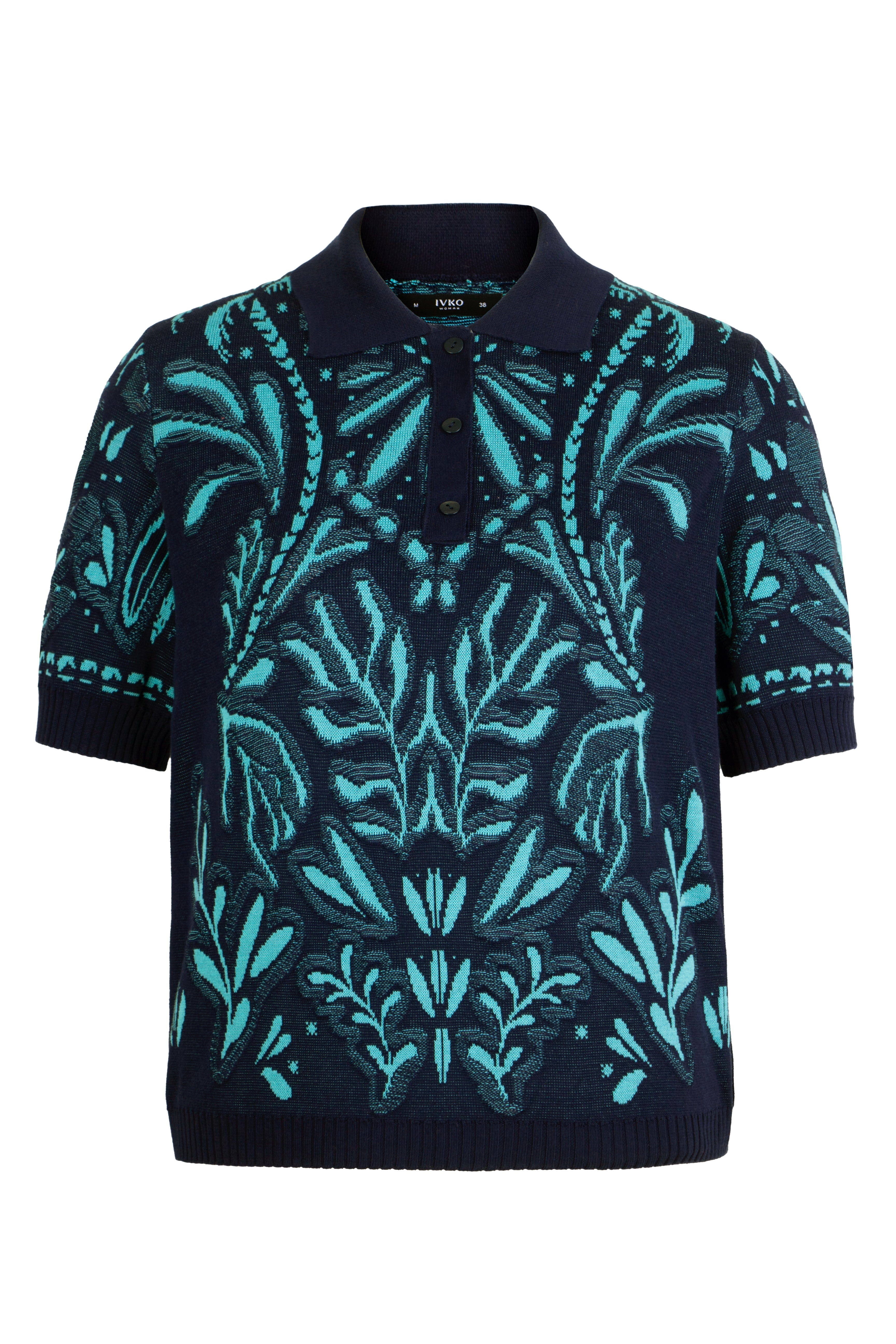 Jacquard Pullover, Urban Botanic Pattern