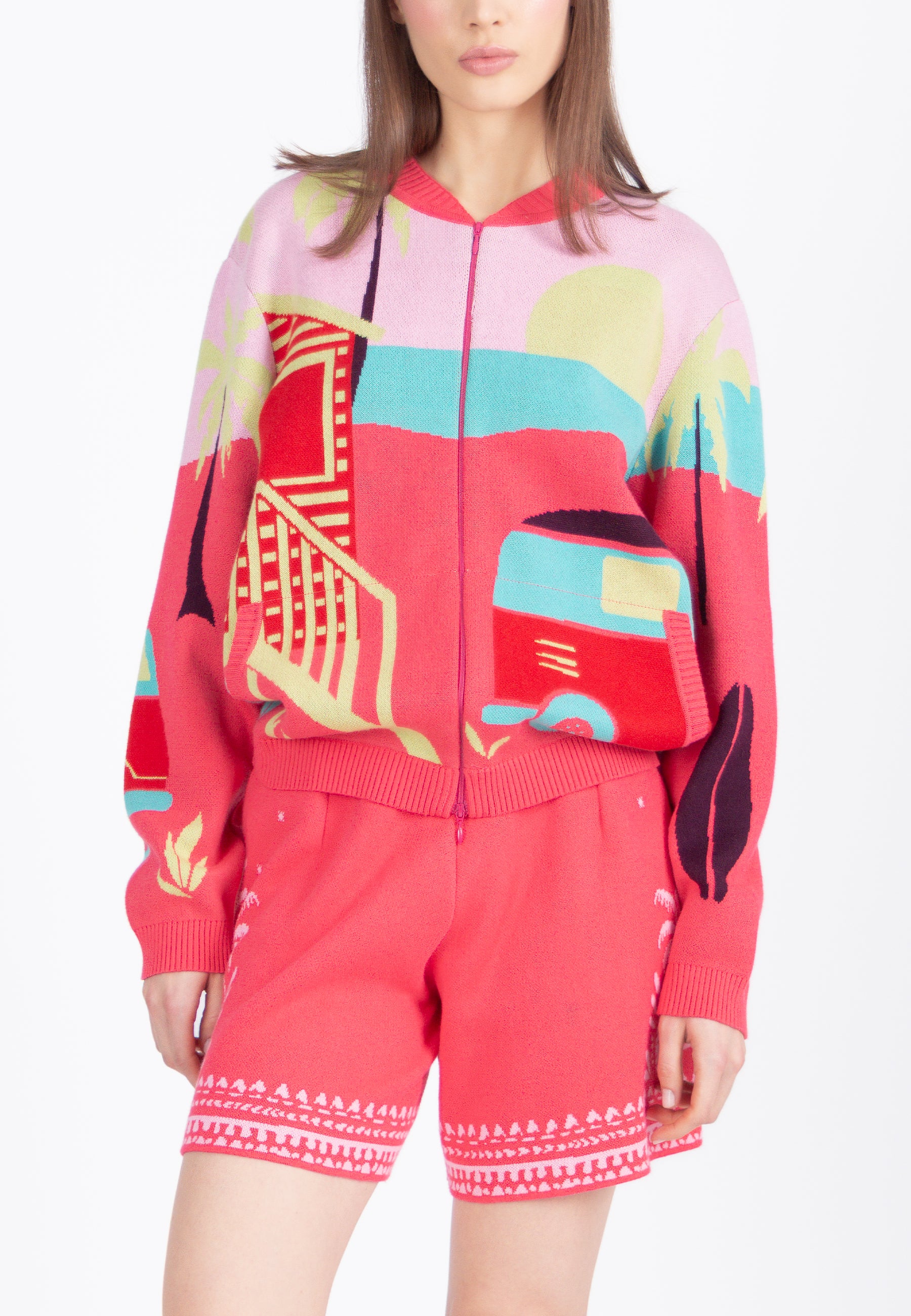 Jacquard Bomber Jacket