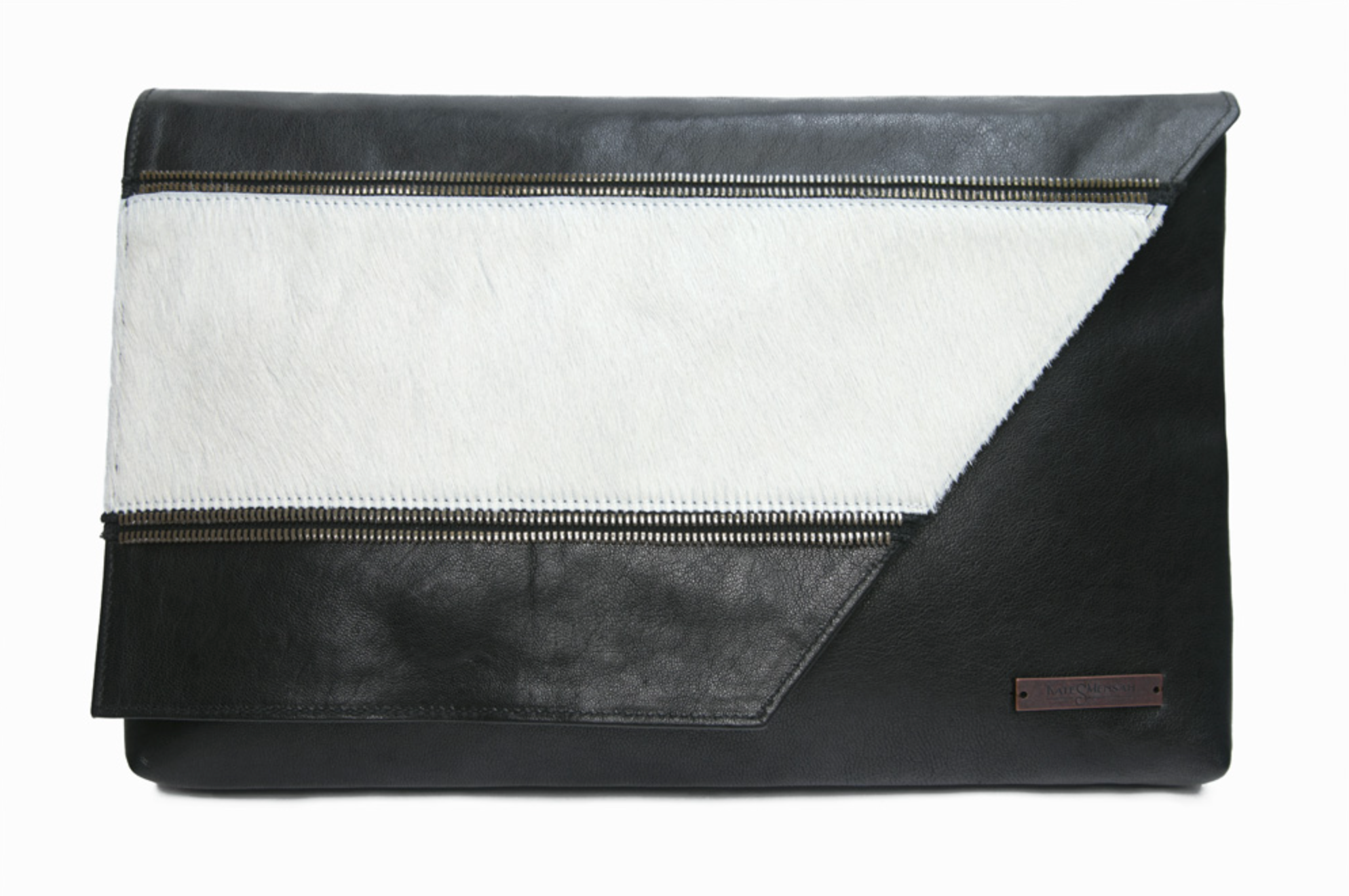 Kate S. Mensah Black & White Jolee Clutch Bag