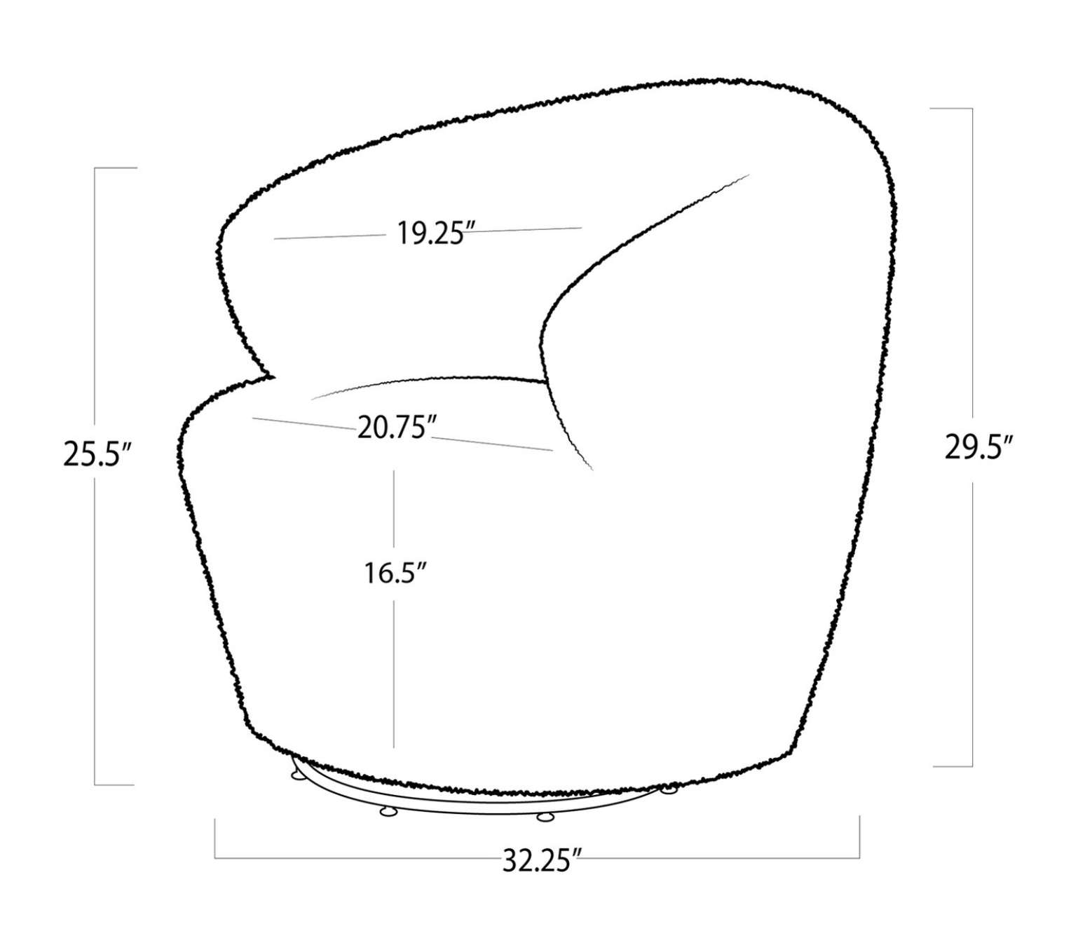 Chair dimensions. 