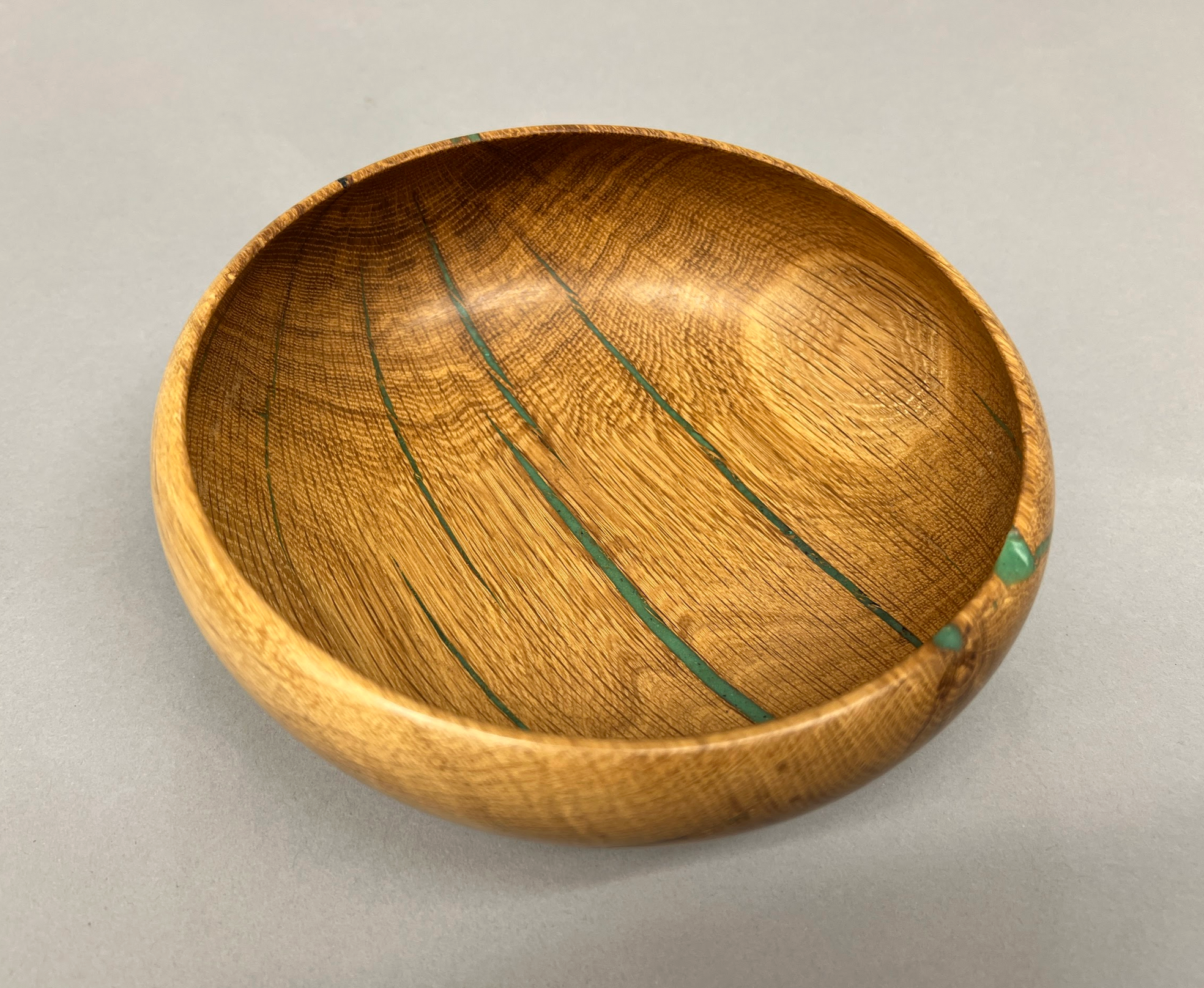 Oak and Turquiose bowl