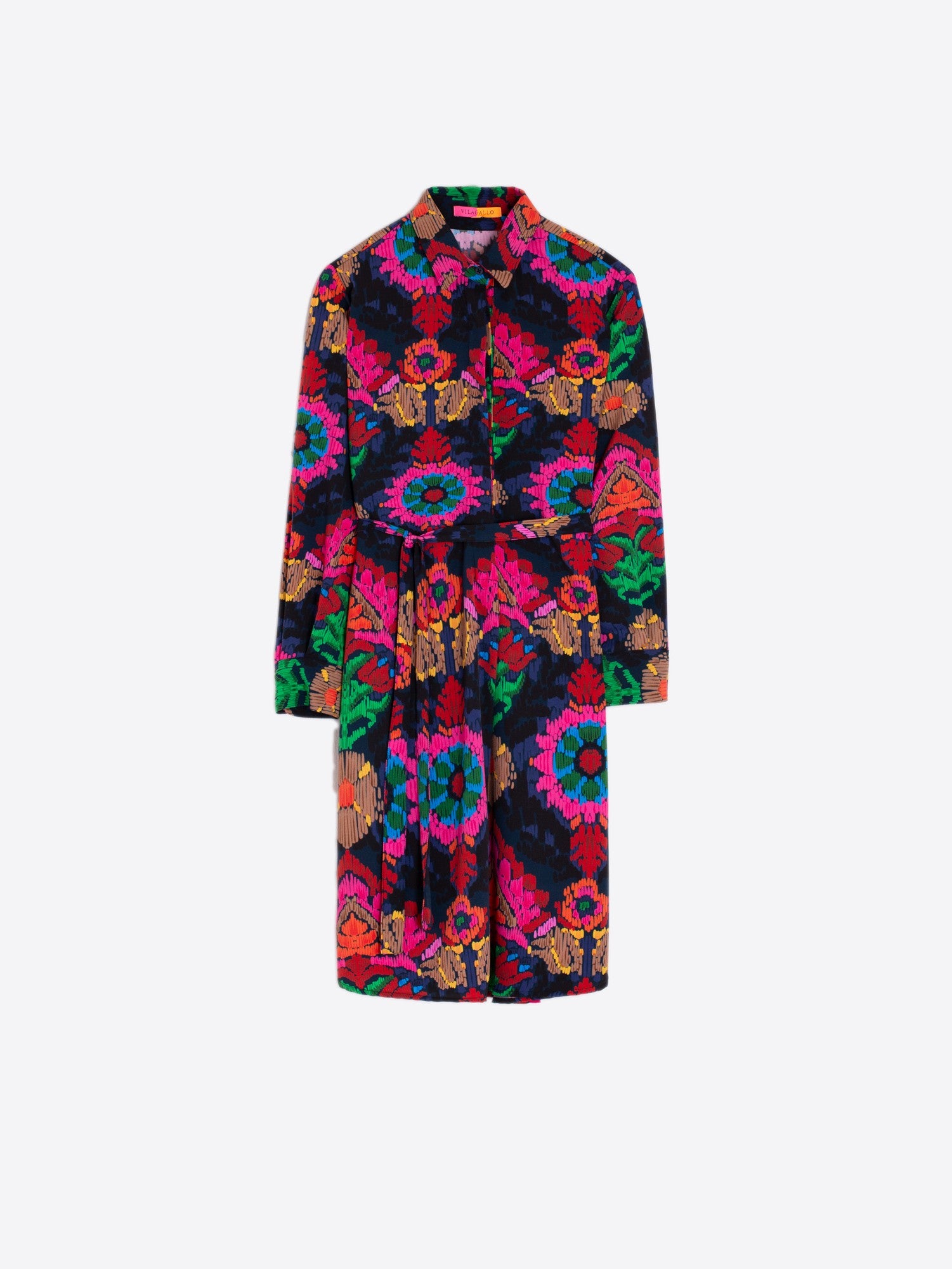 Painterly Damask Flower Print Dress Shirt