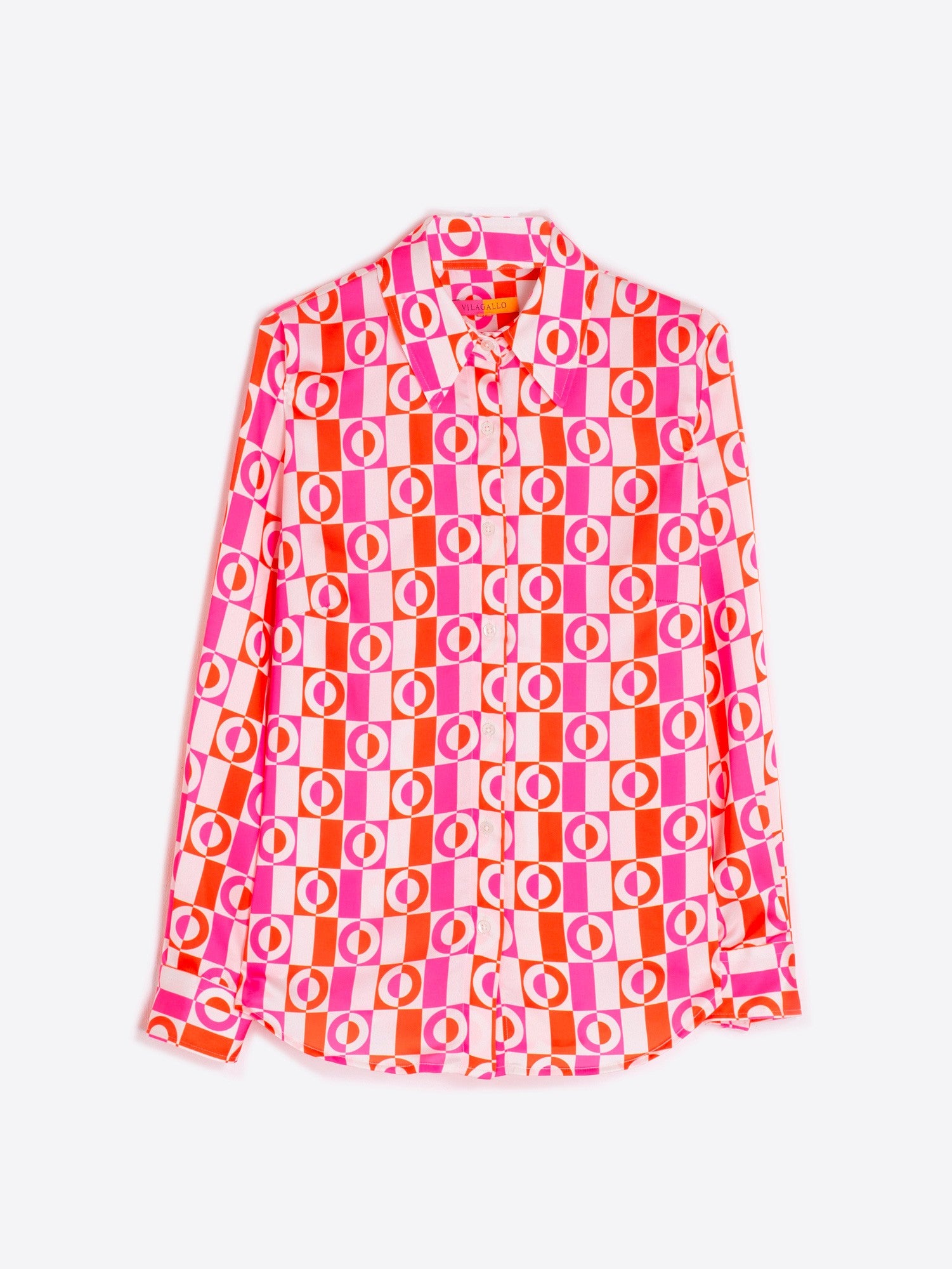 Pink & Orange Geometric Print Shirt