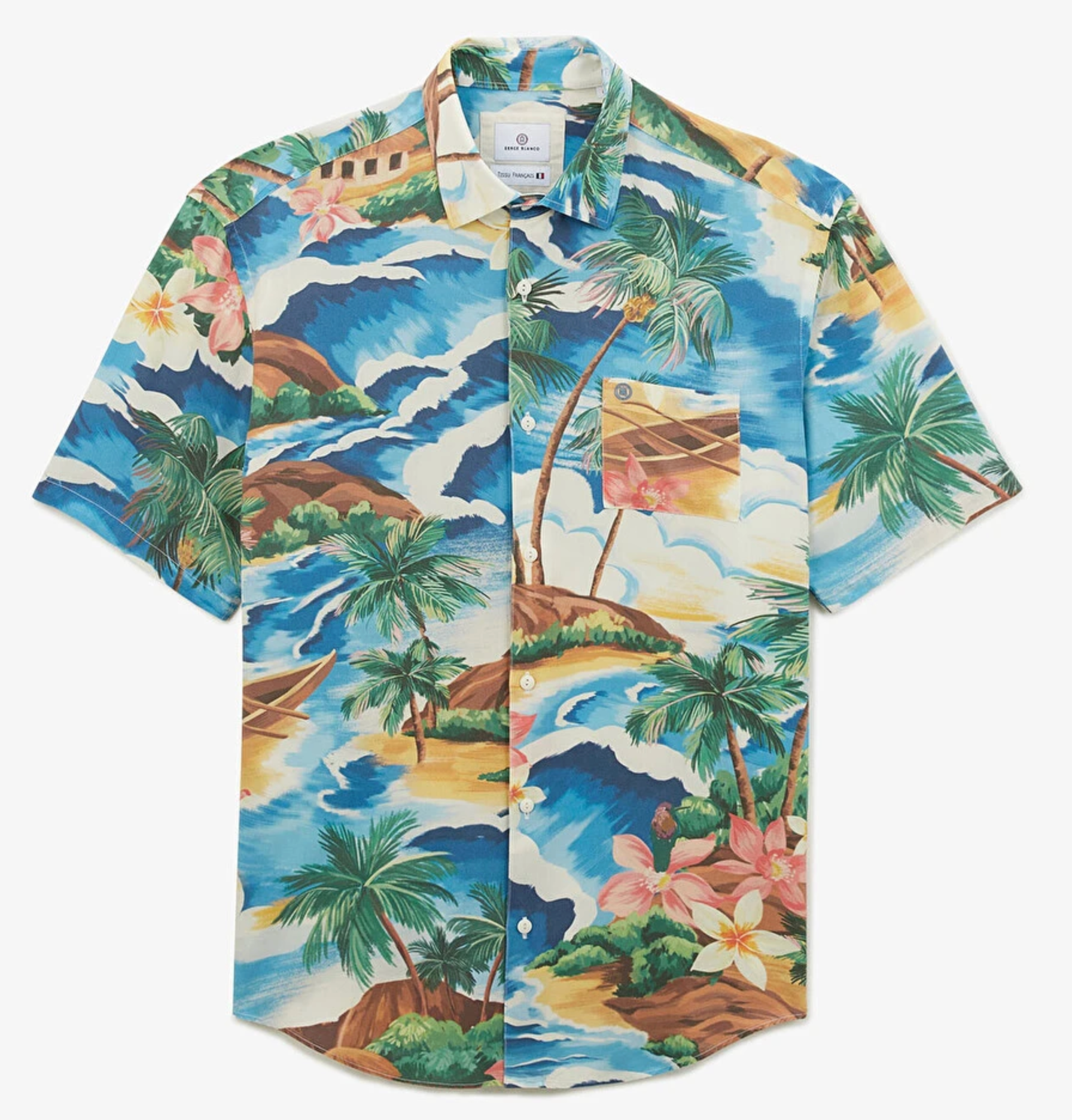 Hawaï print short-sleeved shirt