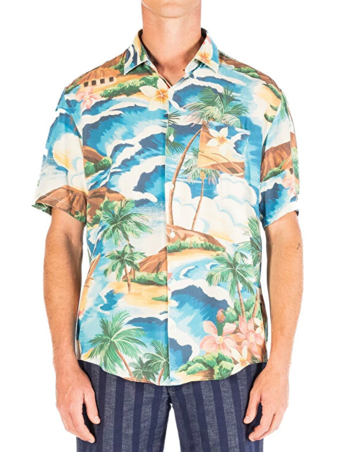 Hawaï print short-sleeved shirt