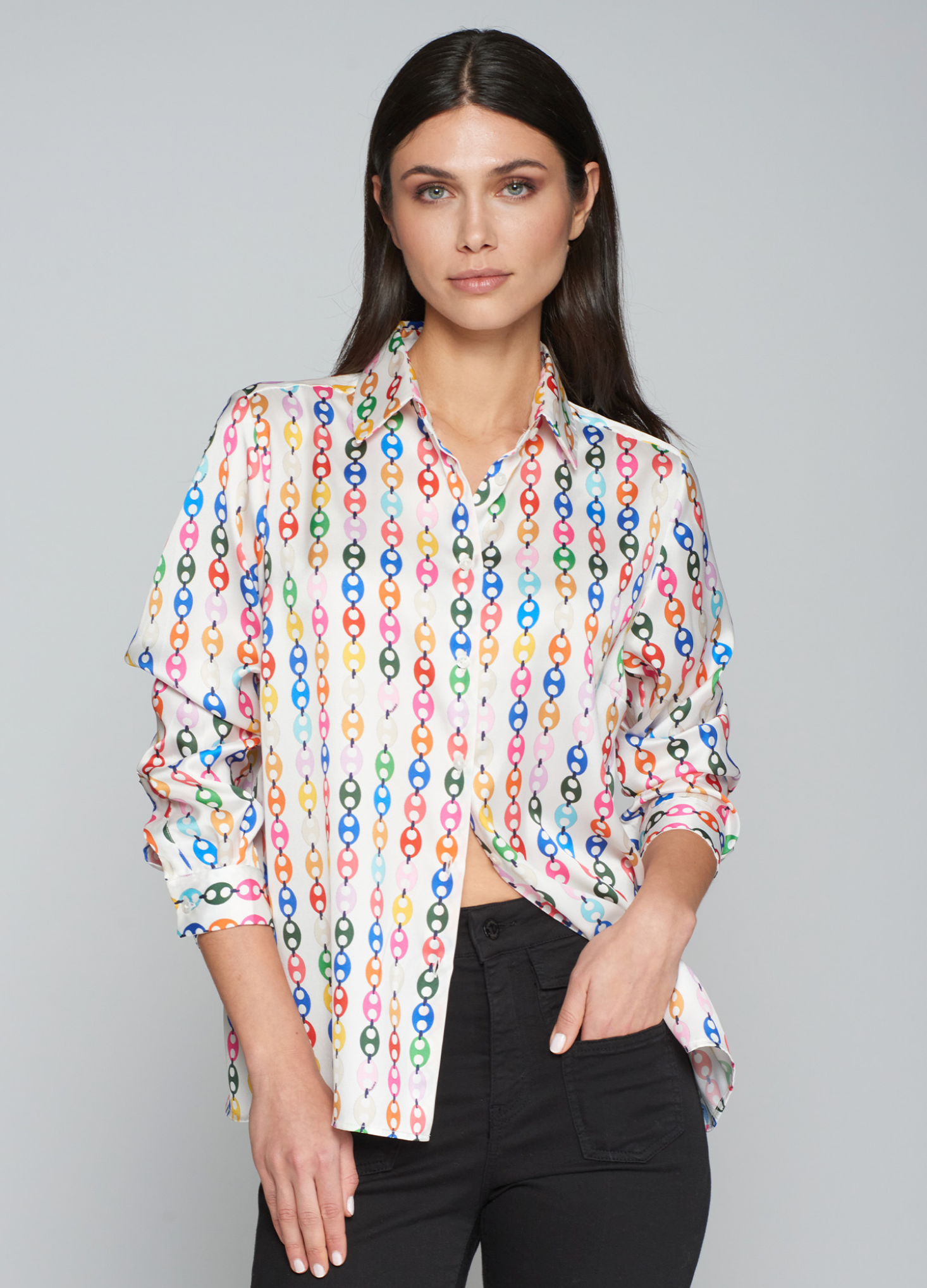 Irina Long Sleeve Blouse Multicolor Print