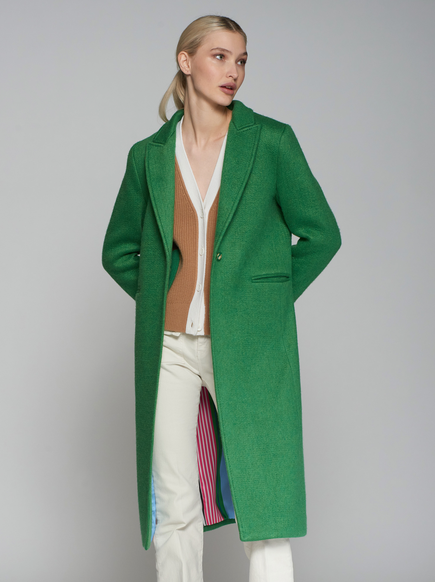 Green Wool Blend Coat