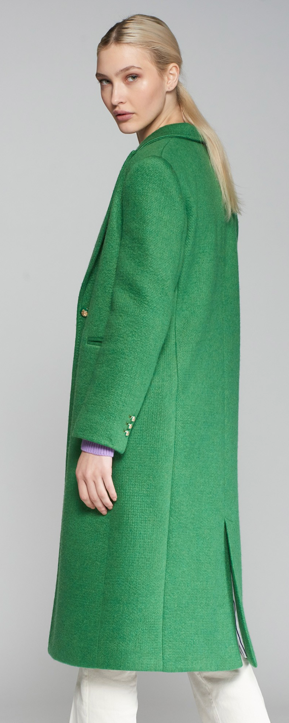 Green Wool Blend Coat