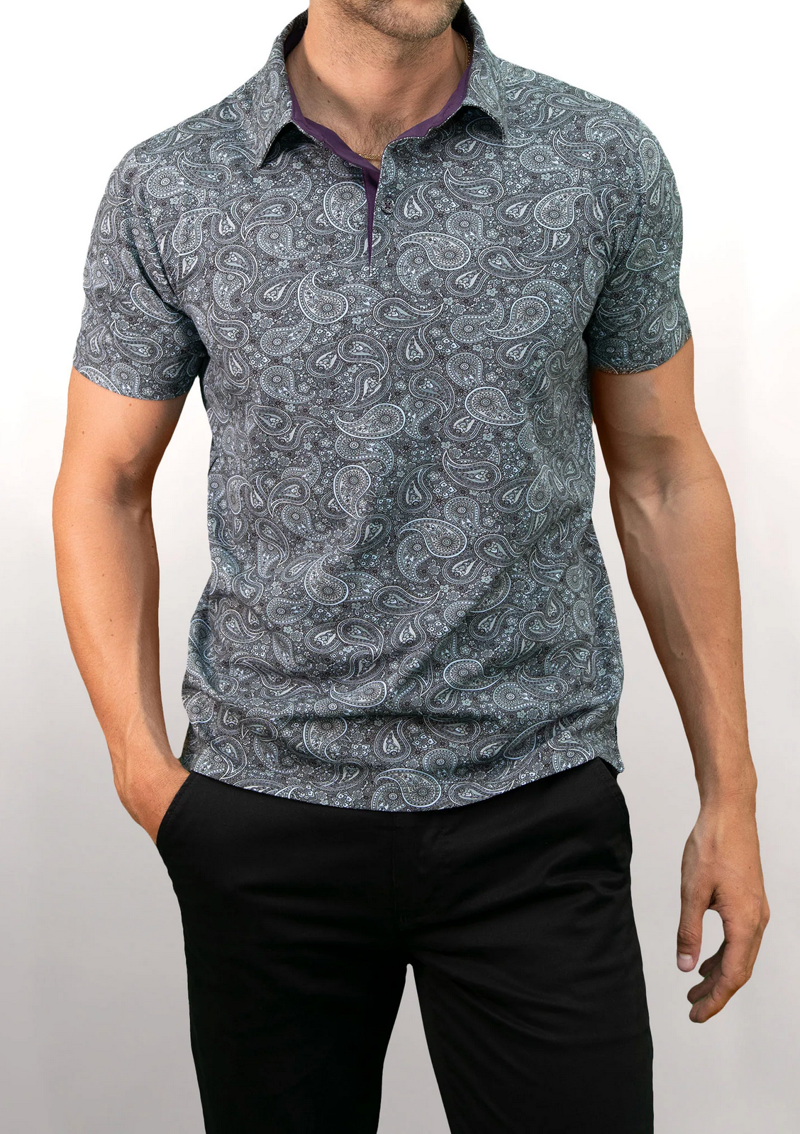 PIETRO TRIBUNE PAISLEY POLO SHIRT