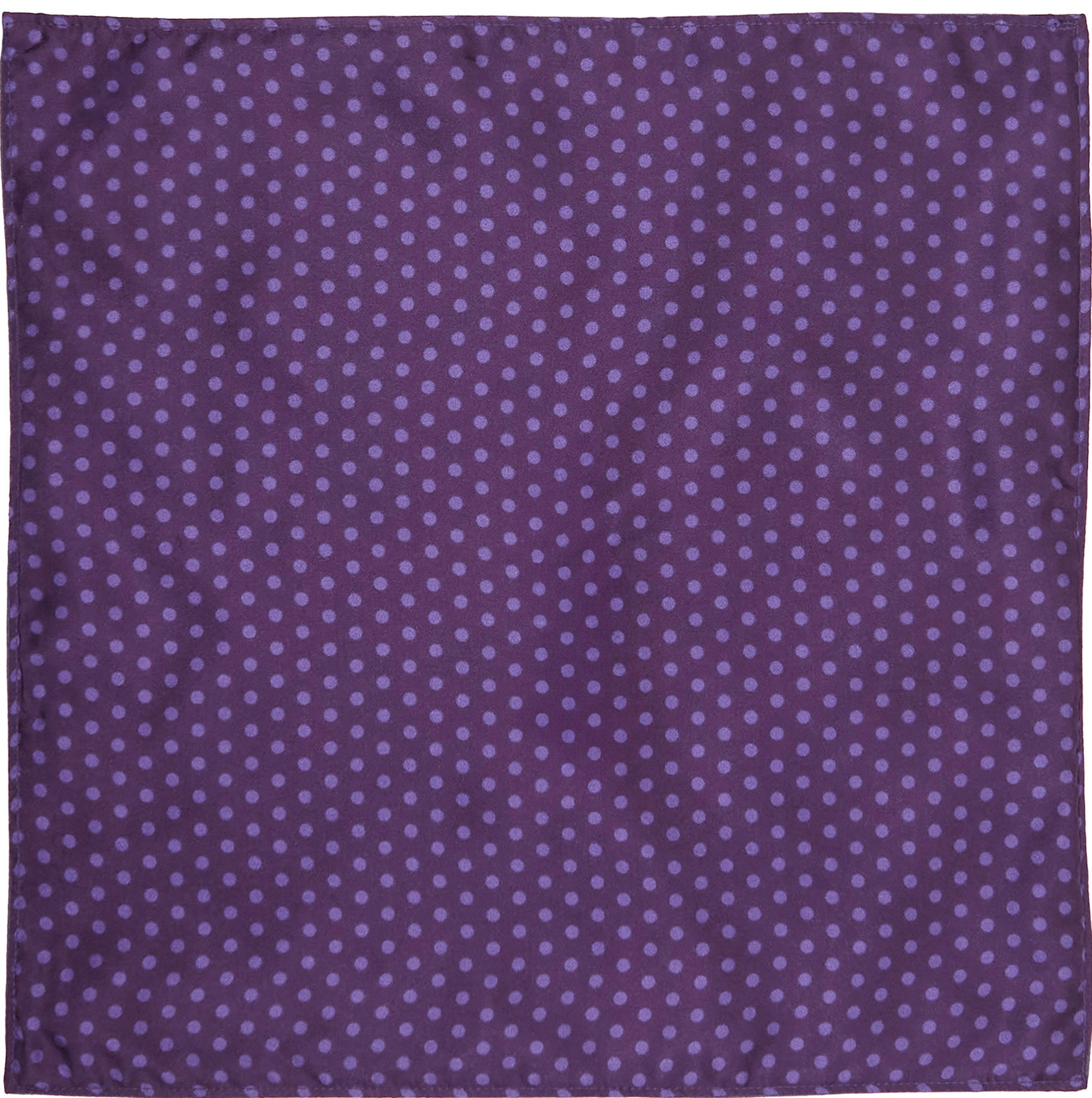 HUDSON ROMA FLORAL MERINO HANDKERCHIEF POCKET SQUARE - PLUM