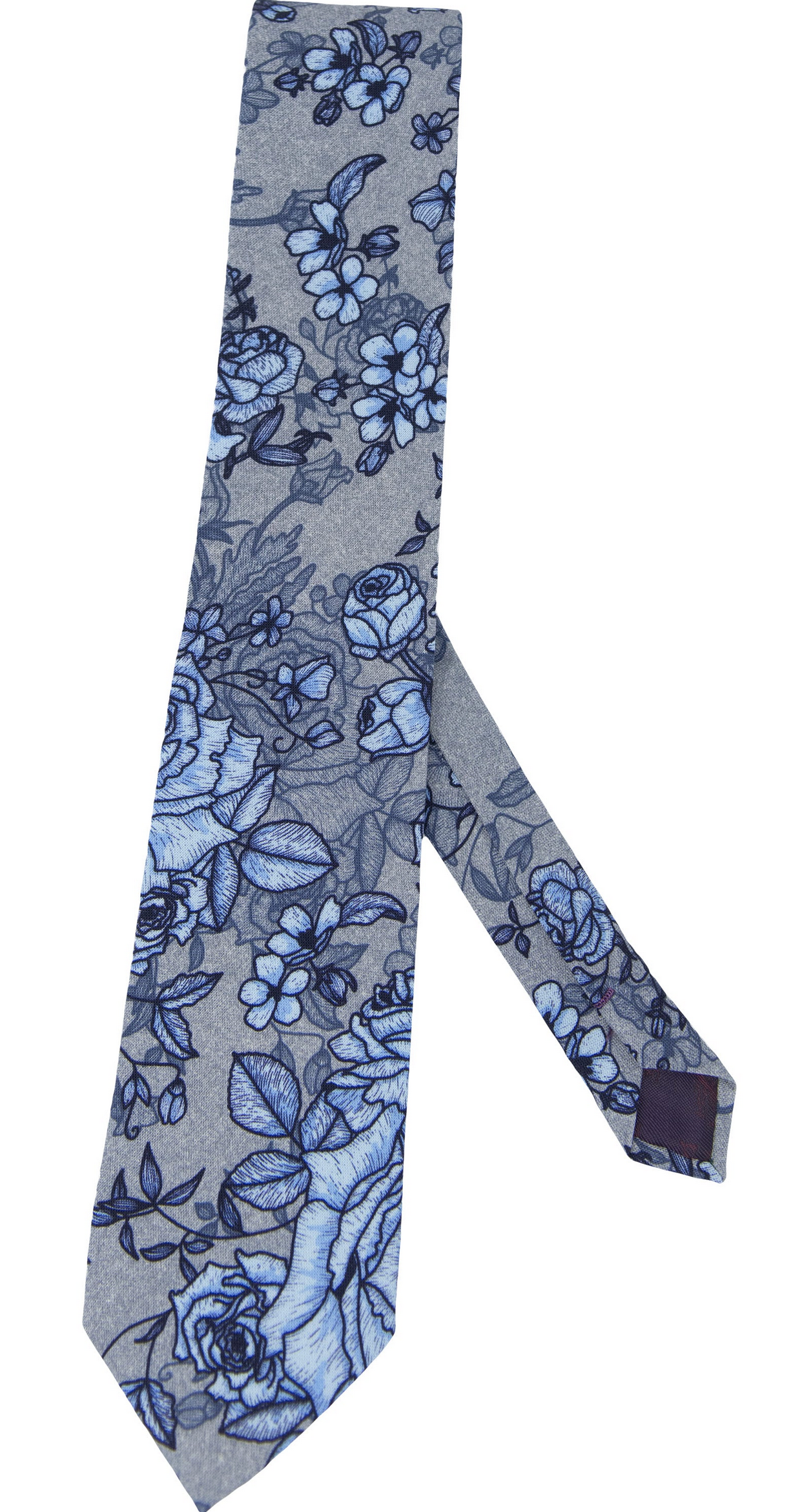 TADDEO ROMA FLORAL MERINO TIE - FLANNEL