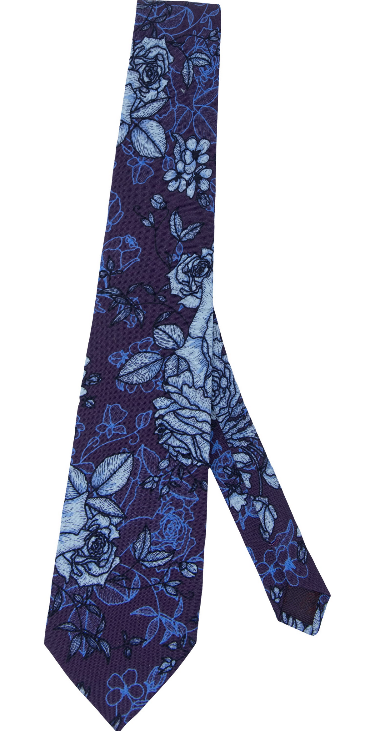 TADDEO ROMA FLORAL MERINO TIE - PLUM