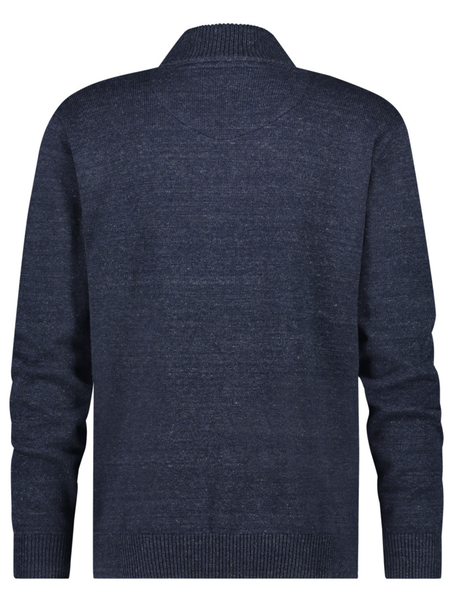 Structured Cable Knit Navy Zip-Up