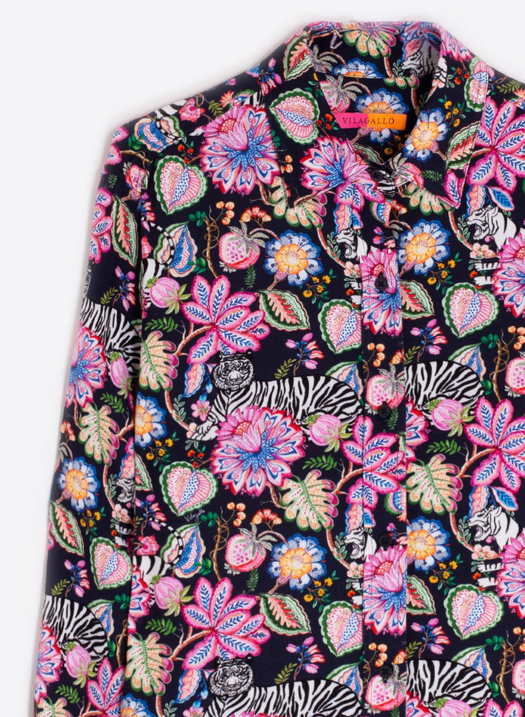 CAMISA TIGRES Y FLORES DONIA