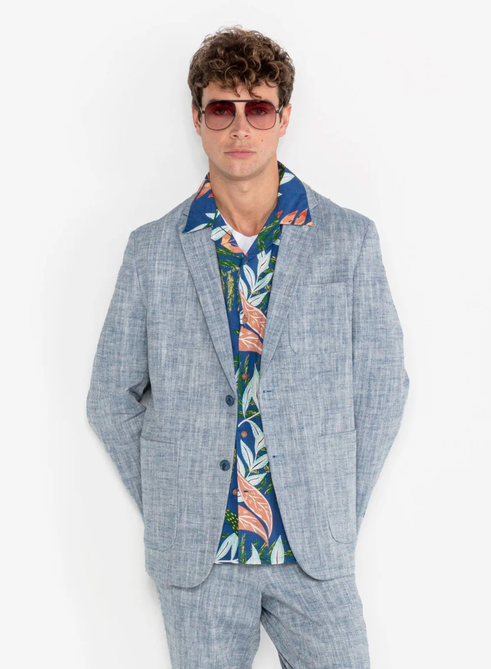 Costume Simonni cloud blue linen blend Suit