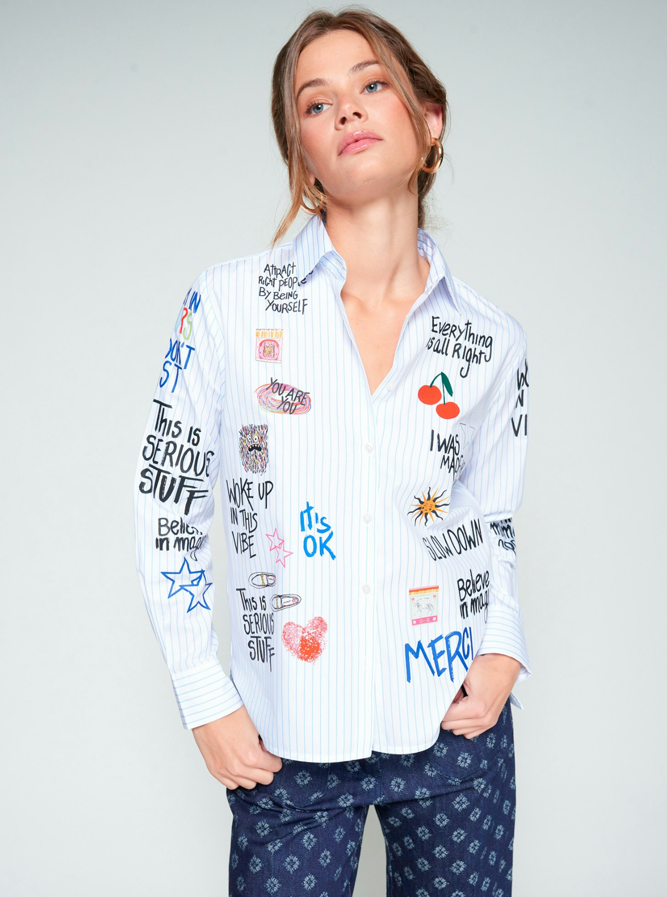 CAMISA ISA GRAFFITI BLANCO