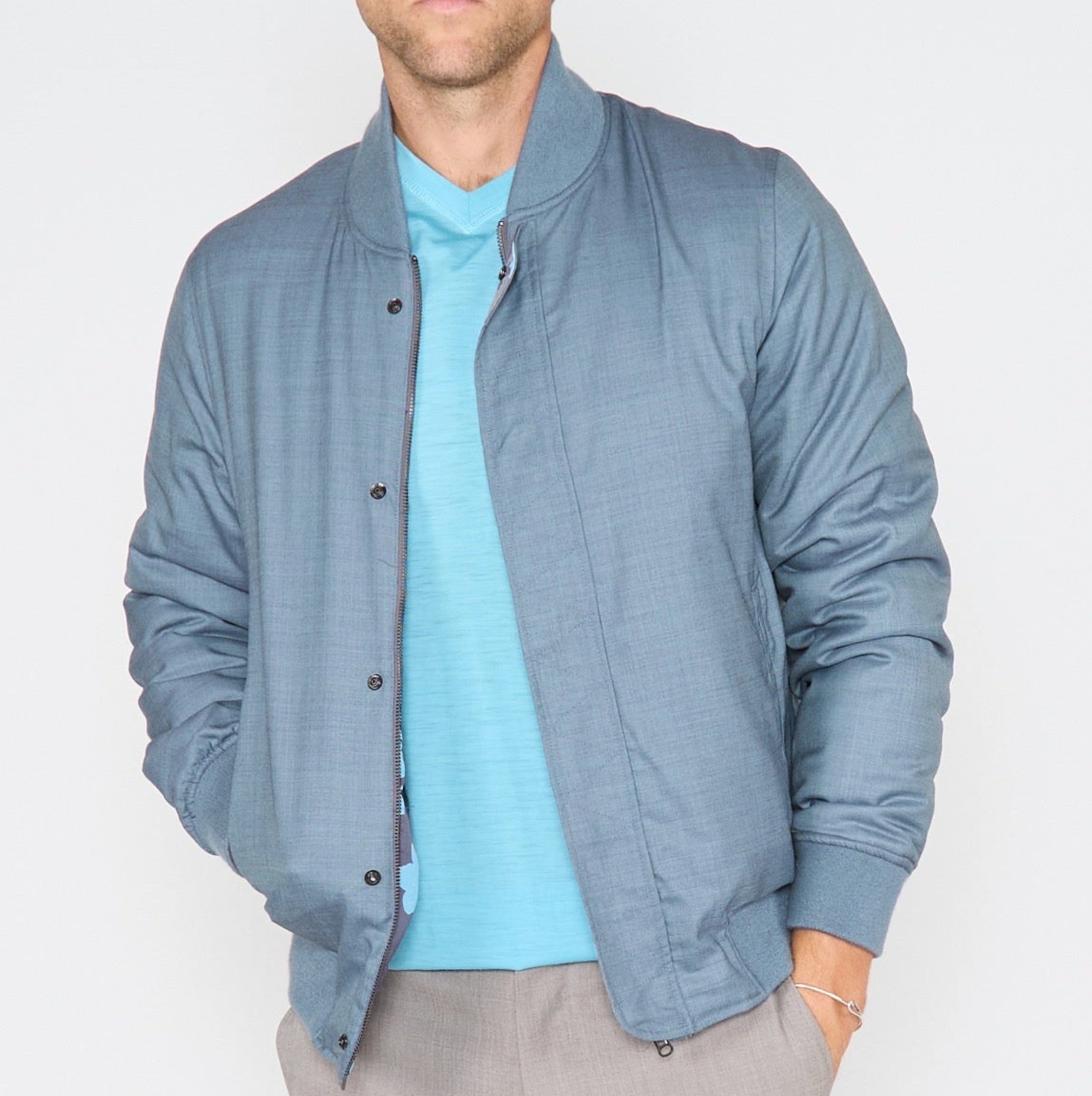 JENKIN REVERSIBLE BLOUSON JACKET - SLATE