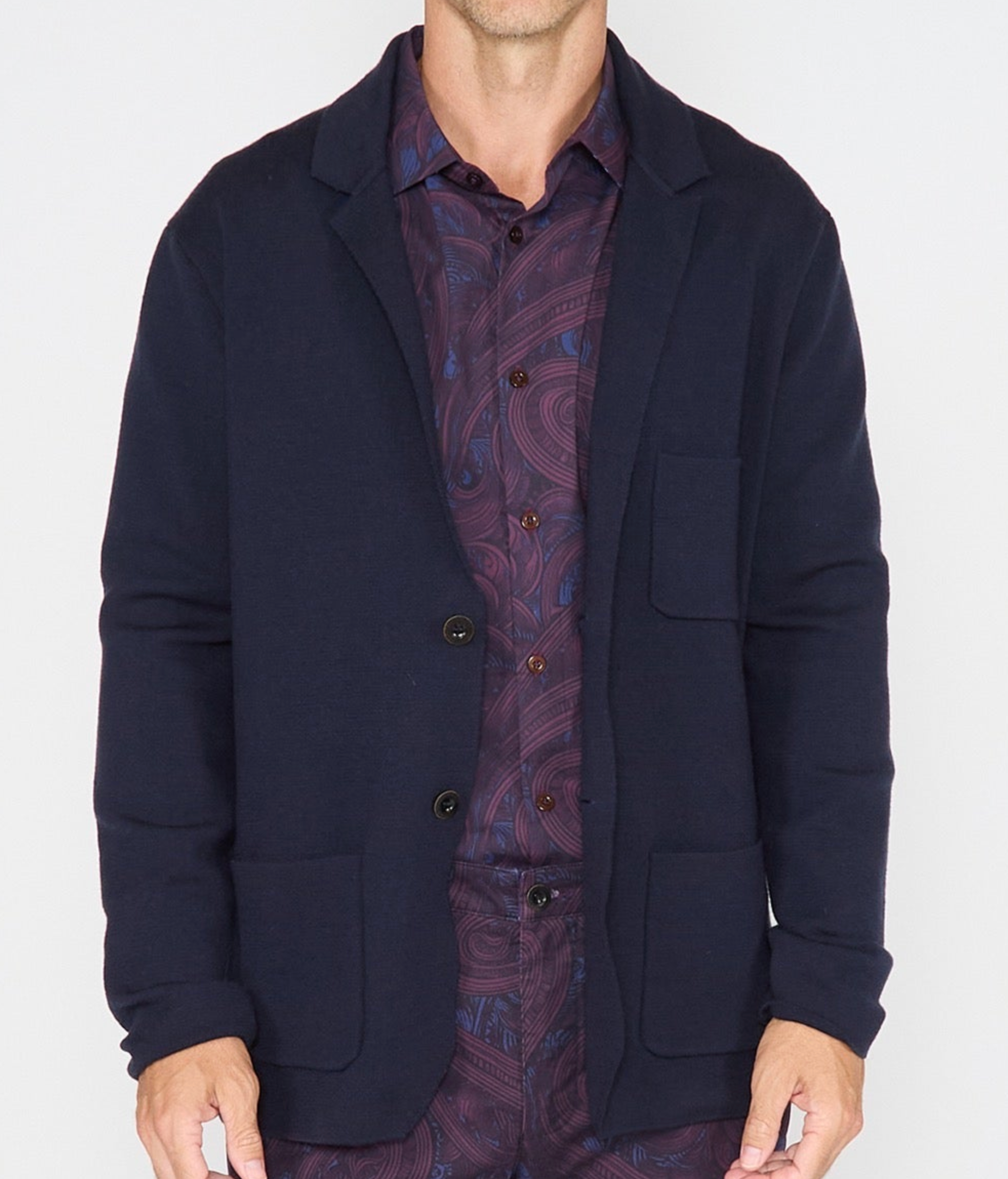 JACOB SWEATER JACKET - NAVY