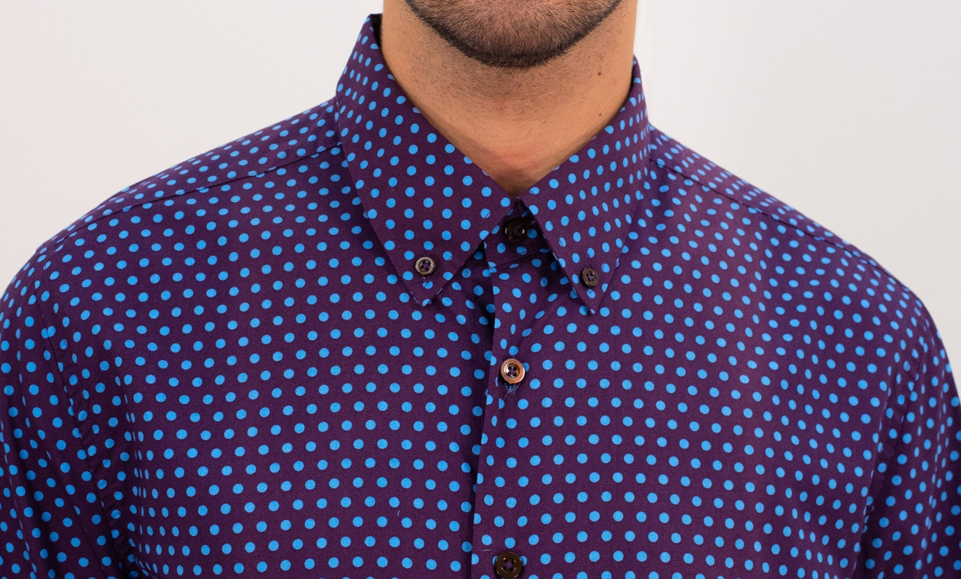 MITCHELL POLKADOT SHIRT - PURPLE