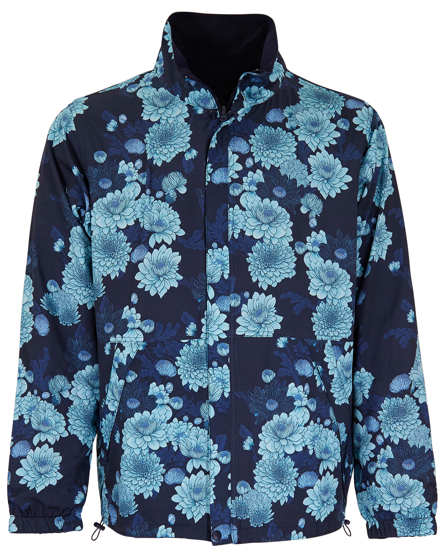 PASCALI SERIOUS FLORAL REVERSIBLE PERFORMANCE JACKET - NAVY