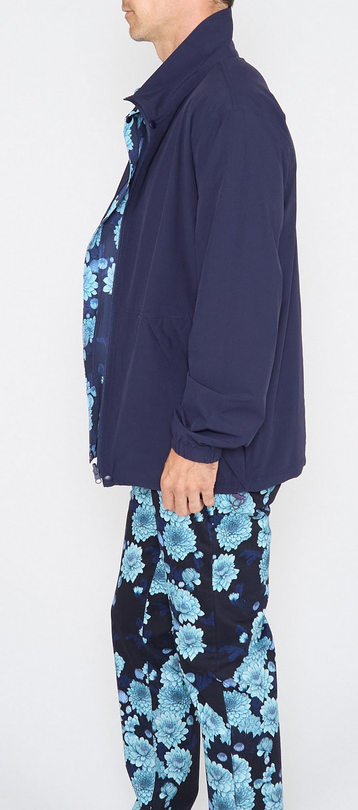 PASCALI SERIOUS FLORAL REVERSIBLE PERFORMANCE JACKET - NAVY