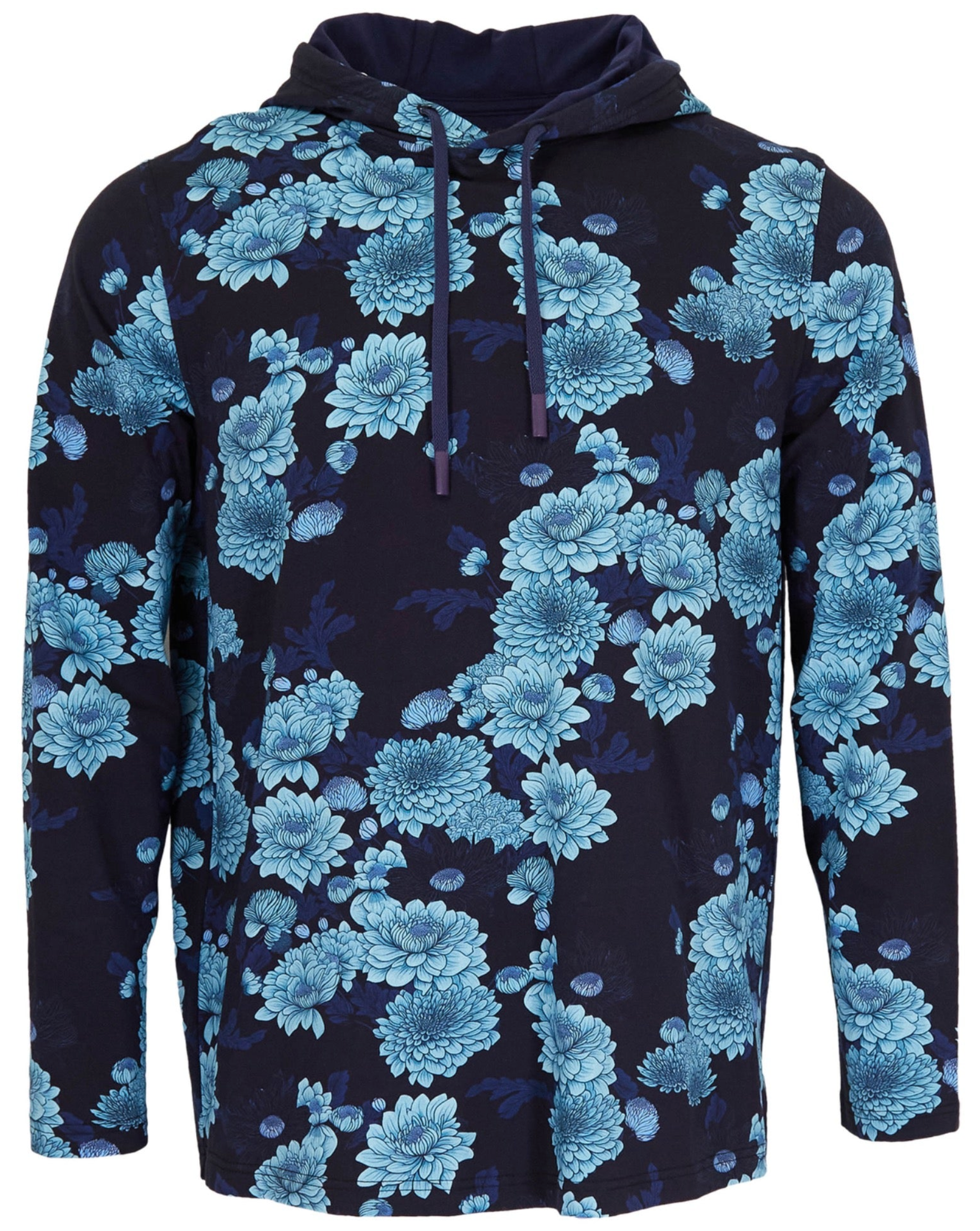 HORATIO SERIOUS FLORAL HOODIE - NAVY