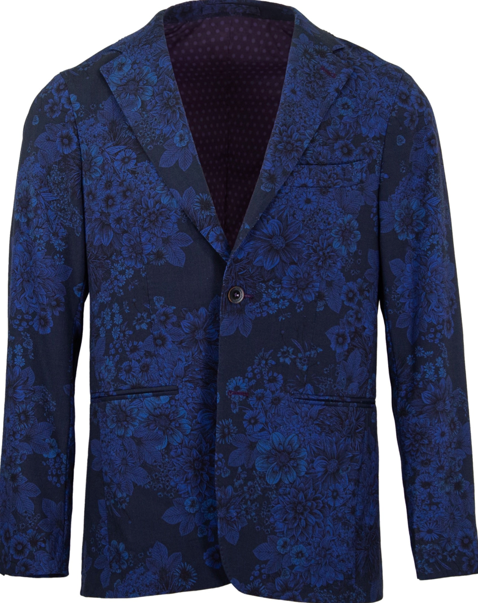 JUDD FULLY LINED MARCO FLORAL TAILORED WOOL BLAZER - MIDNIGHT