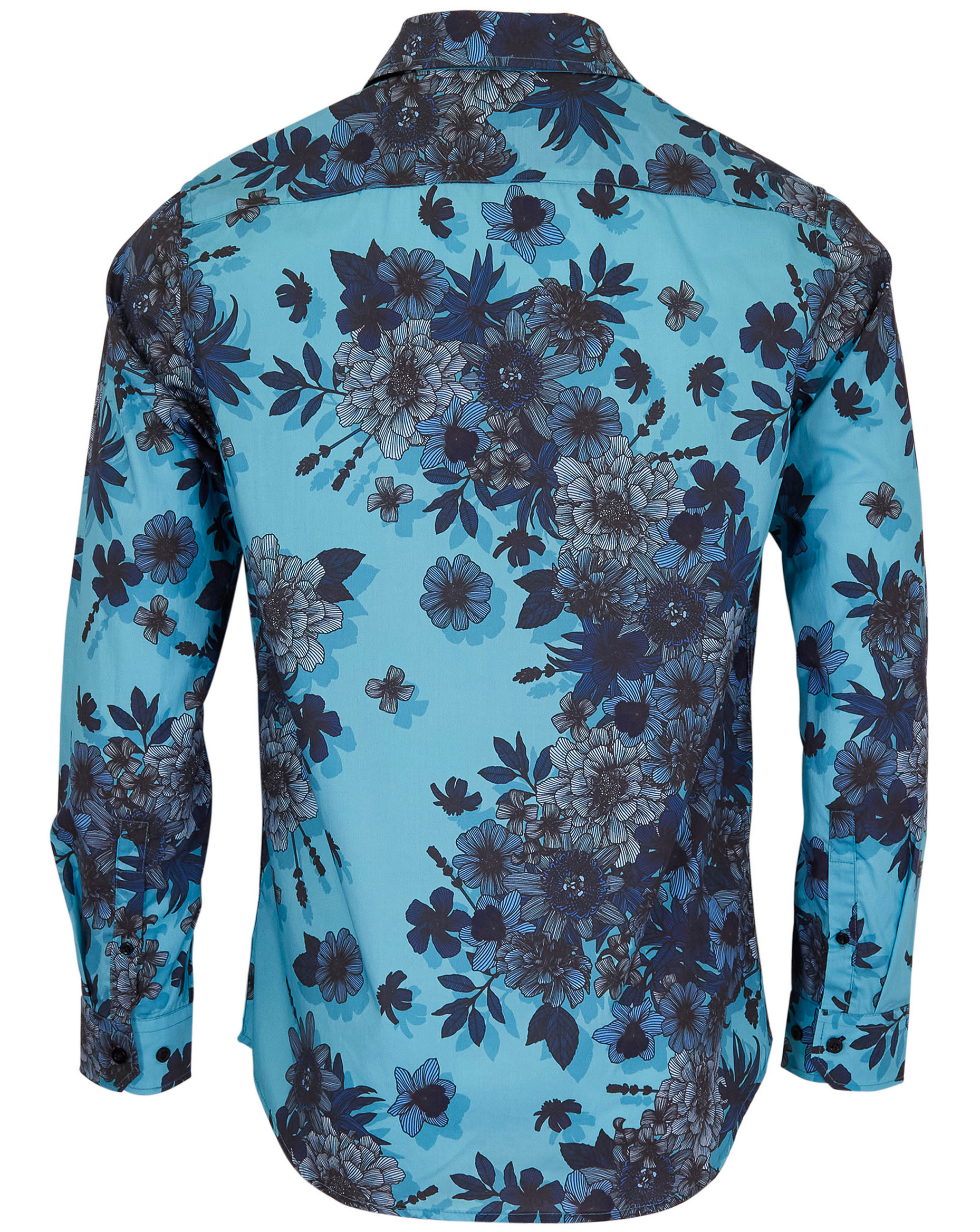 NICOLI VALENCIA FLORAL COTTON SHIRT - TEAL