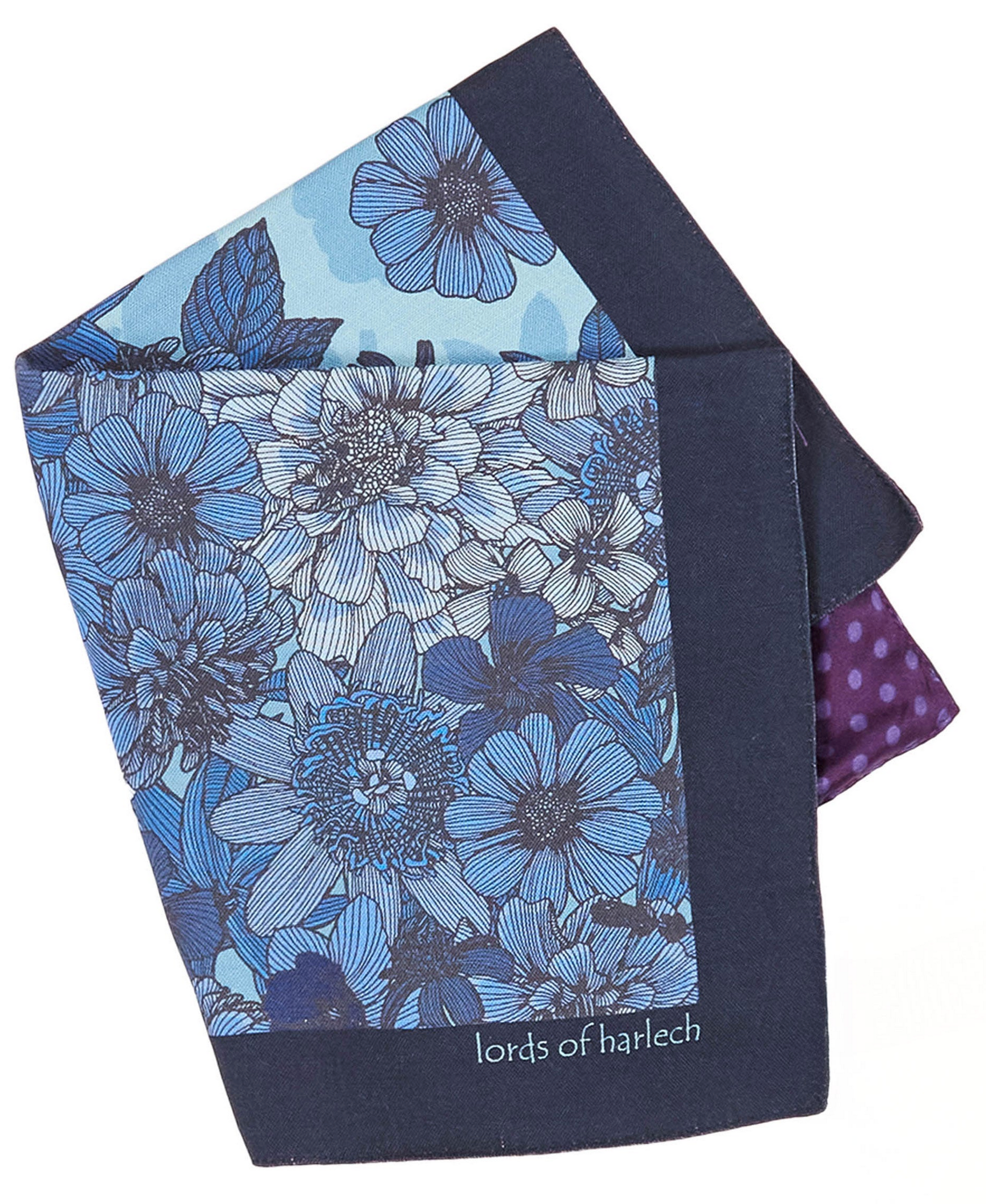 HUDSON POCKET SQUARE VALENCIA FLORAL TEAL