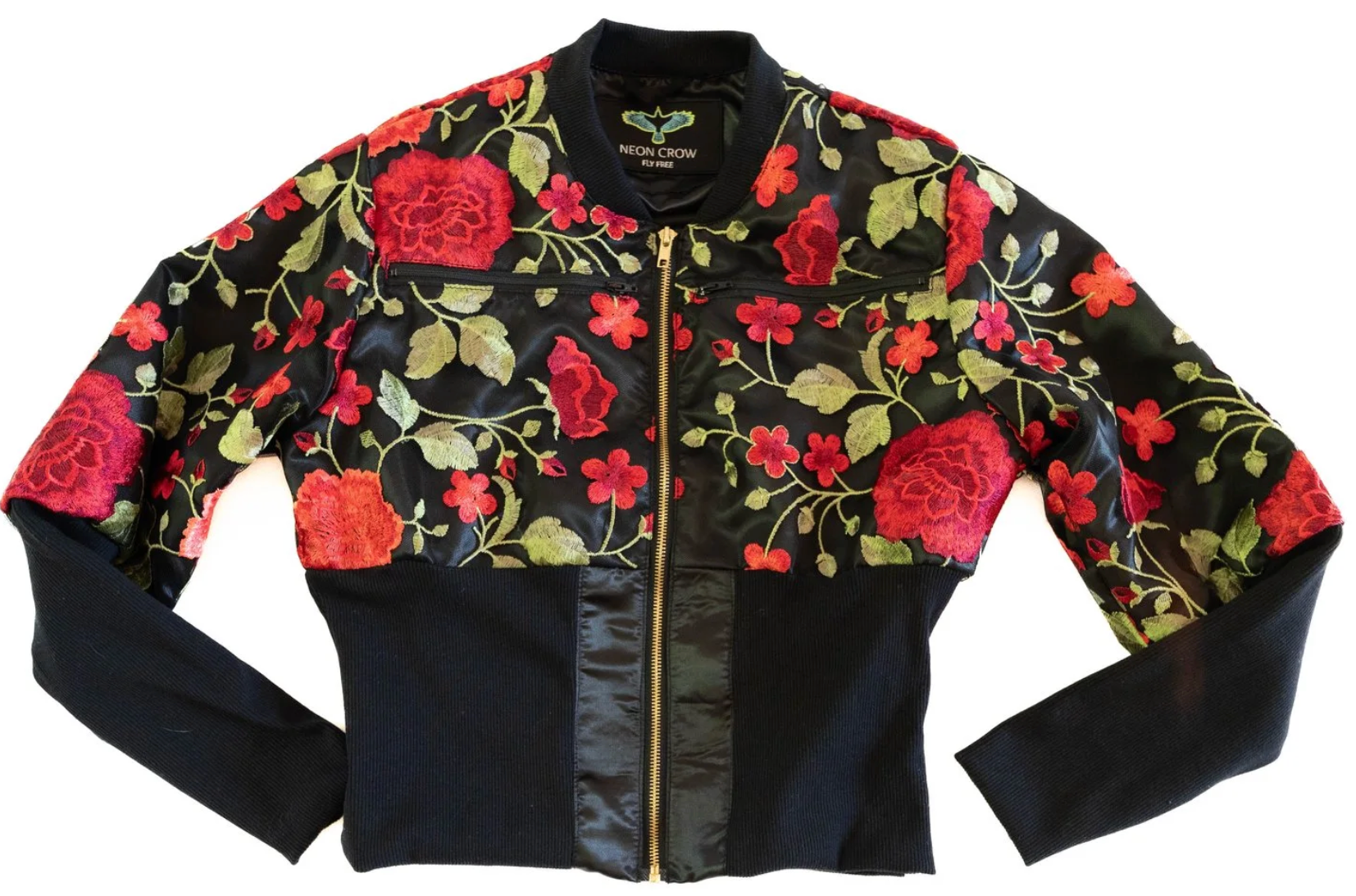 Snatched Crow Bomber Jacket: Rose Edition