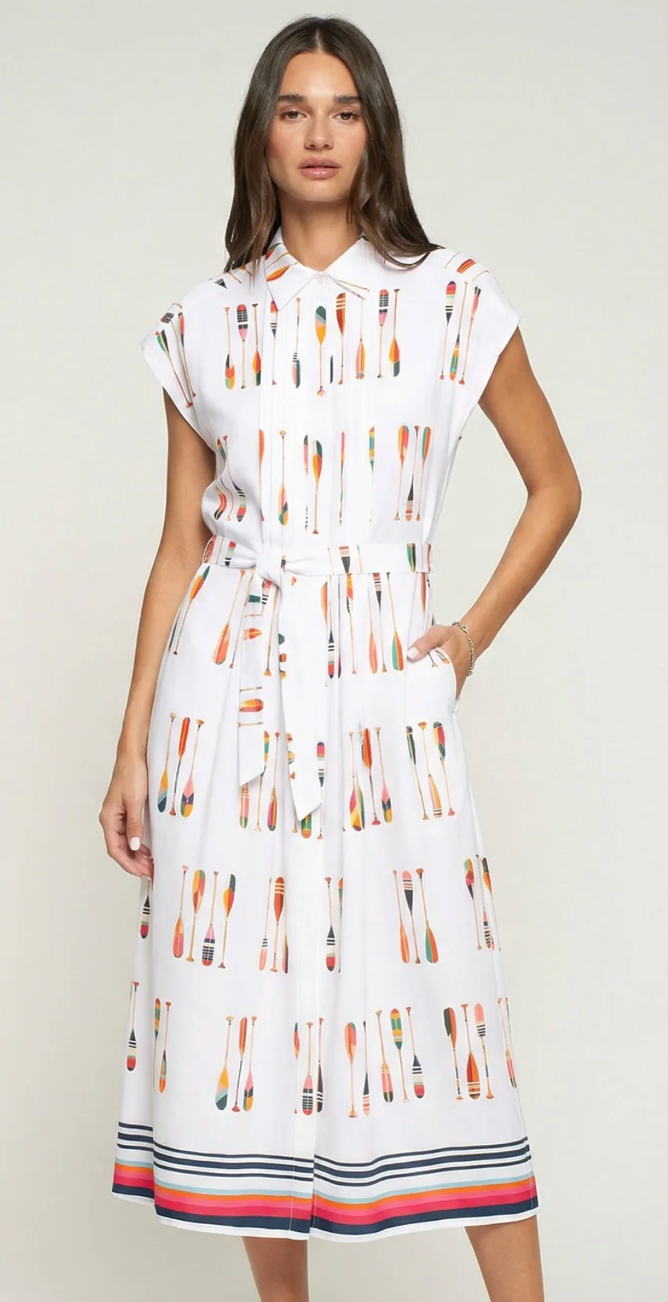 OAR PRINTED PATTERN DRESS