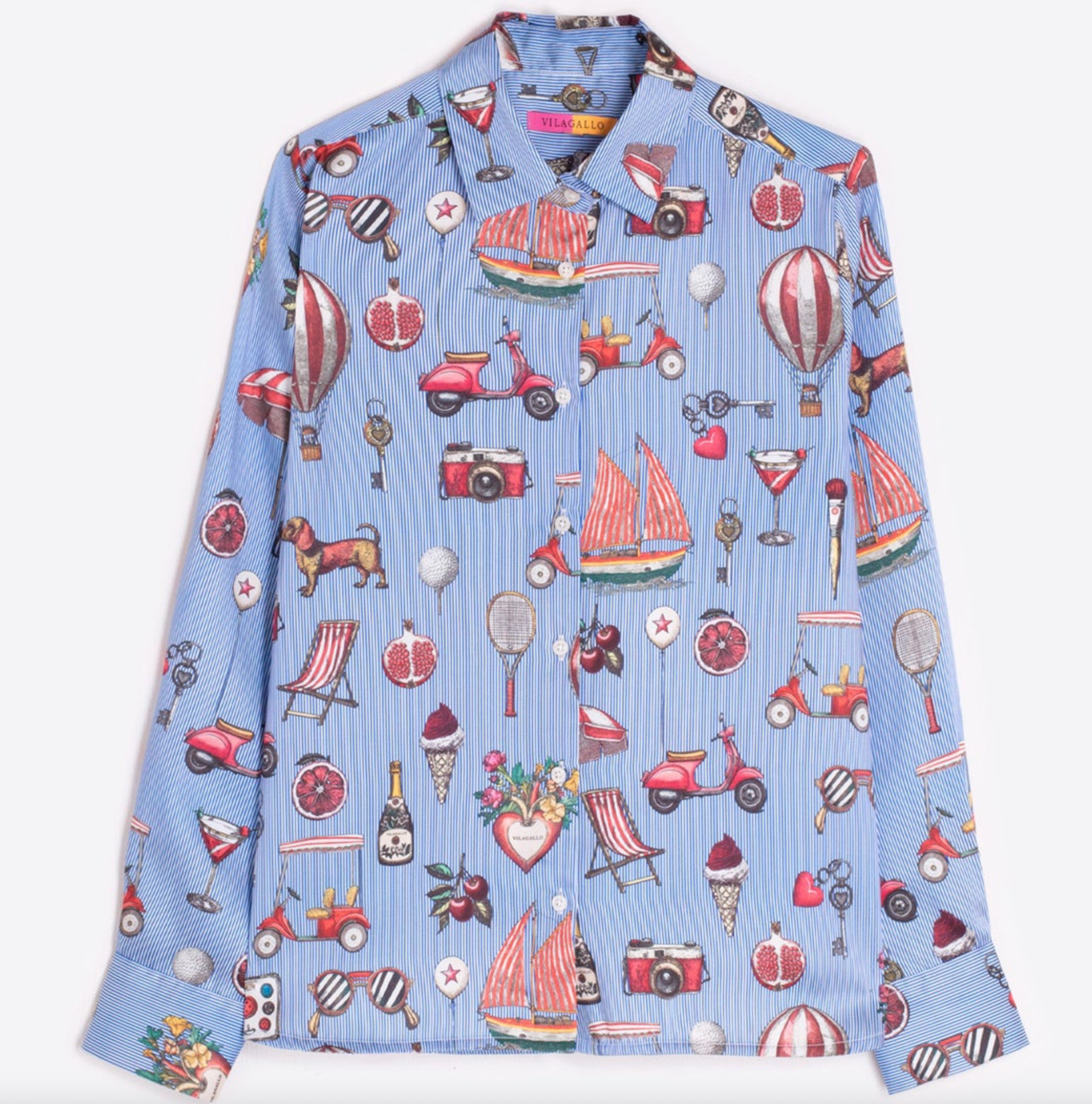 VINTAGE PRINTED BLUE SHIRT