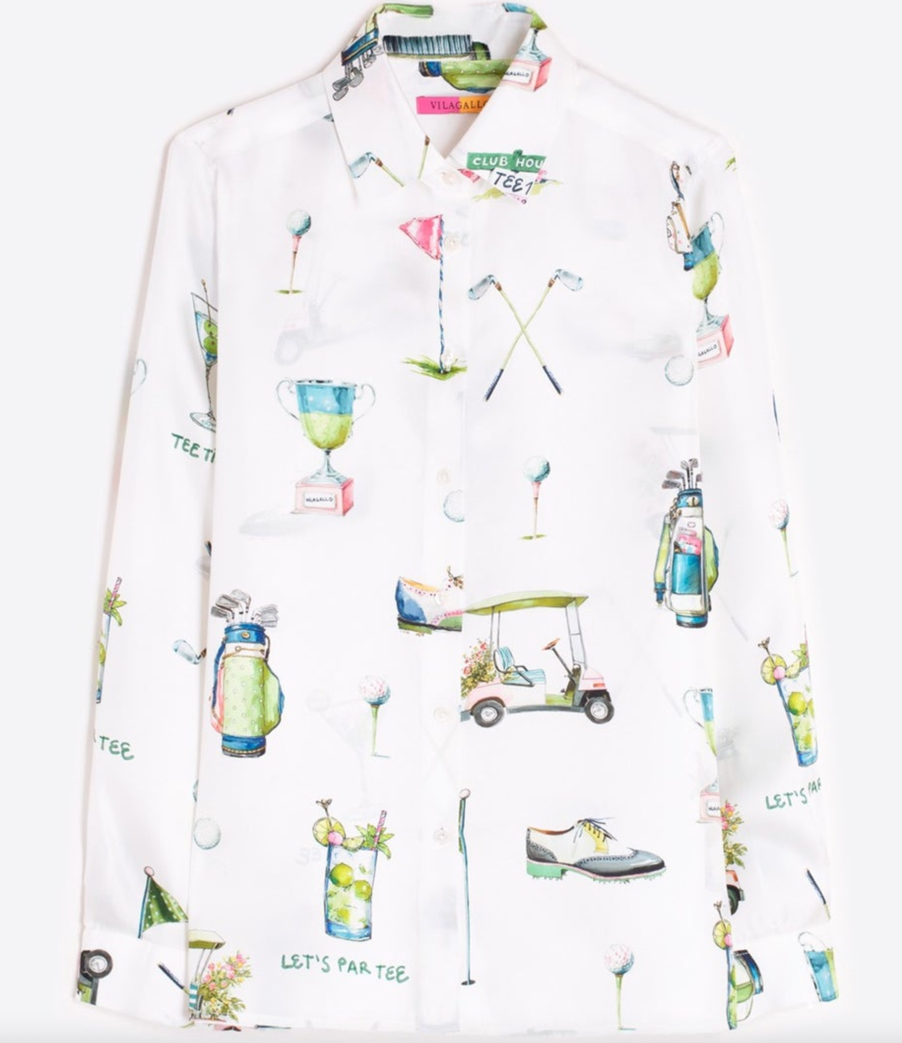 WHITE SHIRT WITH GOLF PRINT