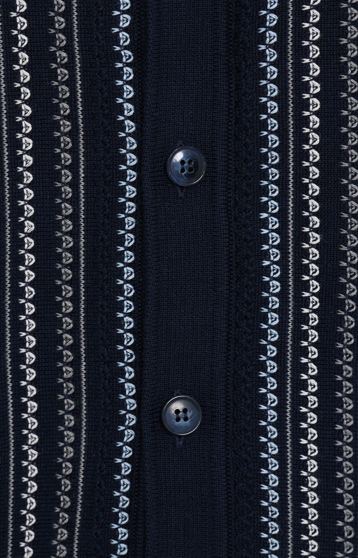 Navy Giuseppe Knit Full Button Shirt