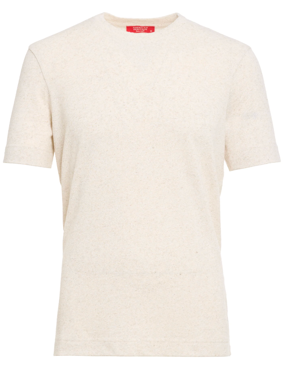 Melange Sand Popcorn Effect Seer Sucker Shirt