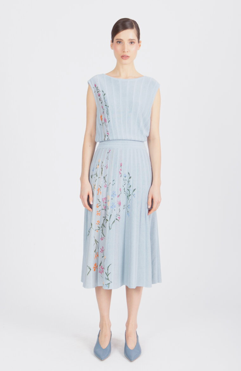 Sleeveless Dress Floral Pattern