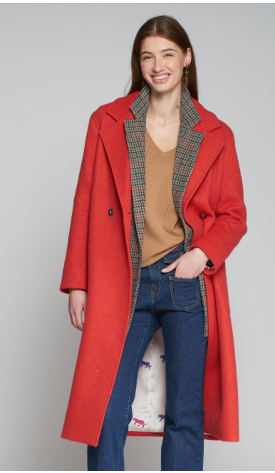 Rojo Naranja Trench Coat