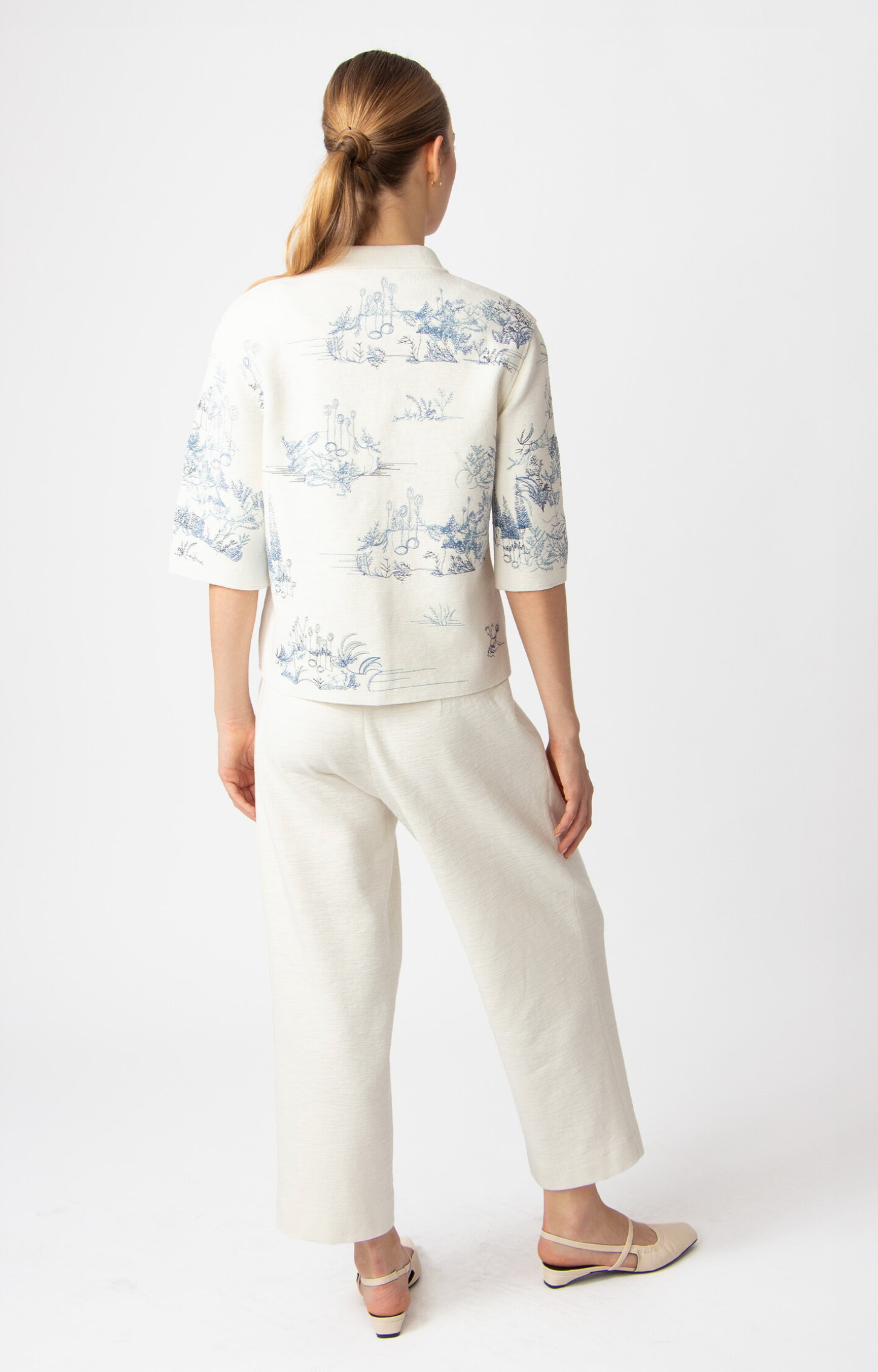 Jacket with Embroidery, Garden Nostalgic Pattern