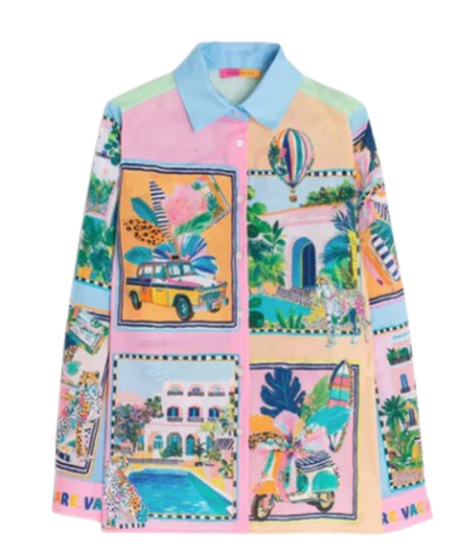 TRAVEL SCENES PRINT SHIRT