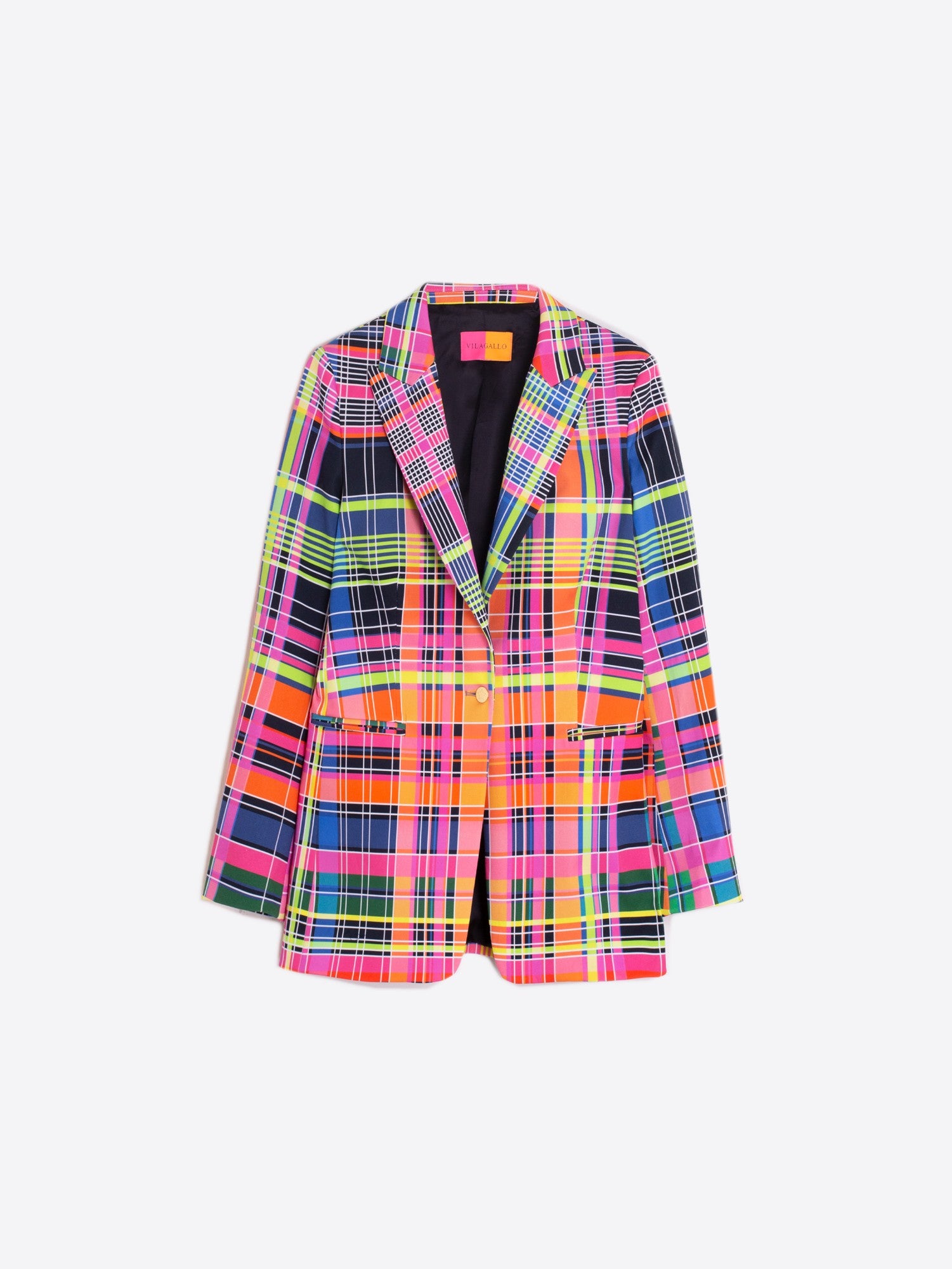 Sophia Neon Plaid Gabardine Blazer