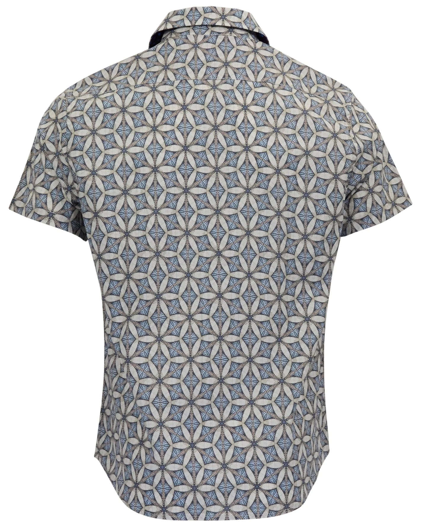 GEORGE TRIBAL NATURAL MENS PRINTED BUTTON UP SHIRT