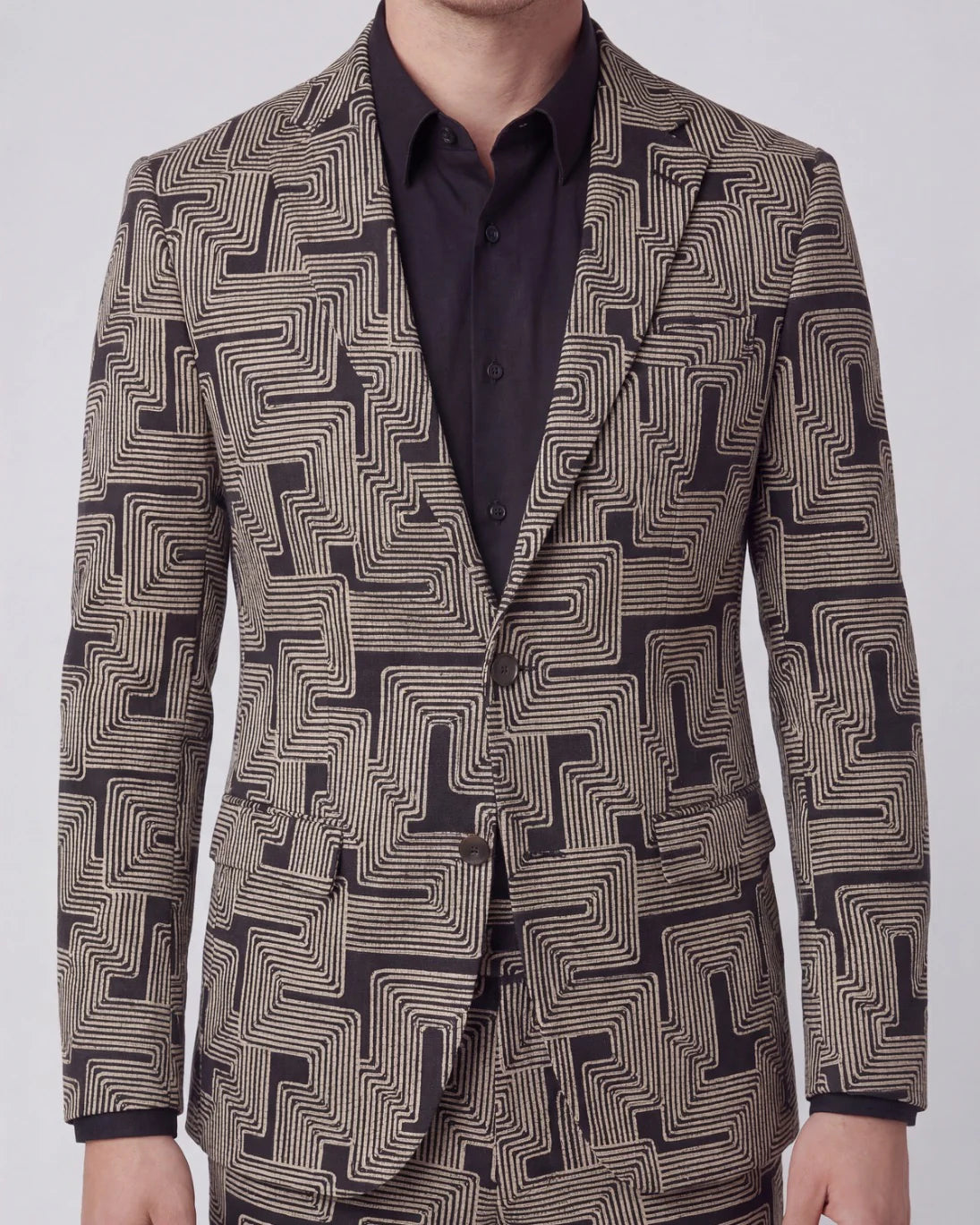 JULIUS INTER TWINE BLACK MENS TAILORED BLAZER