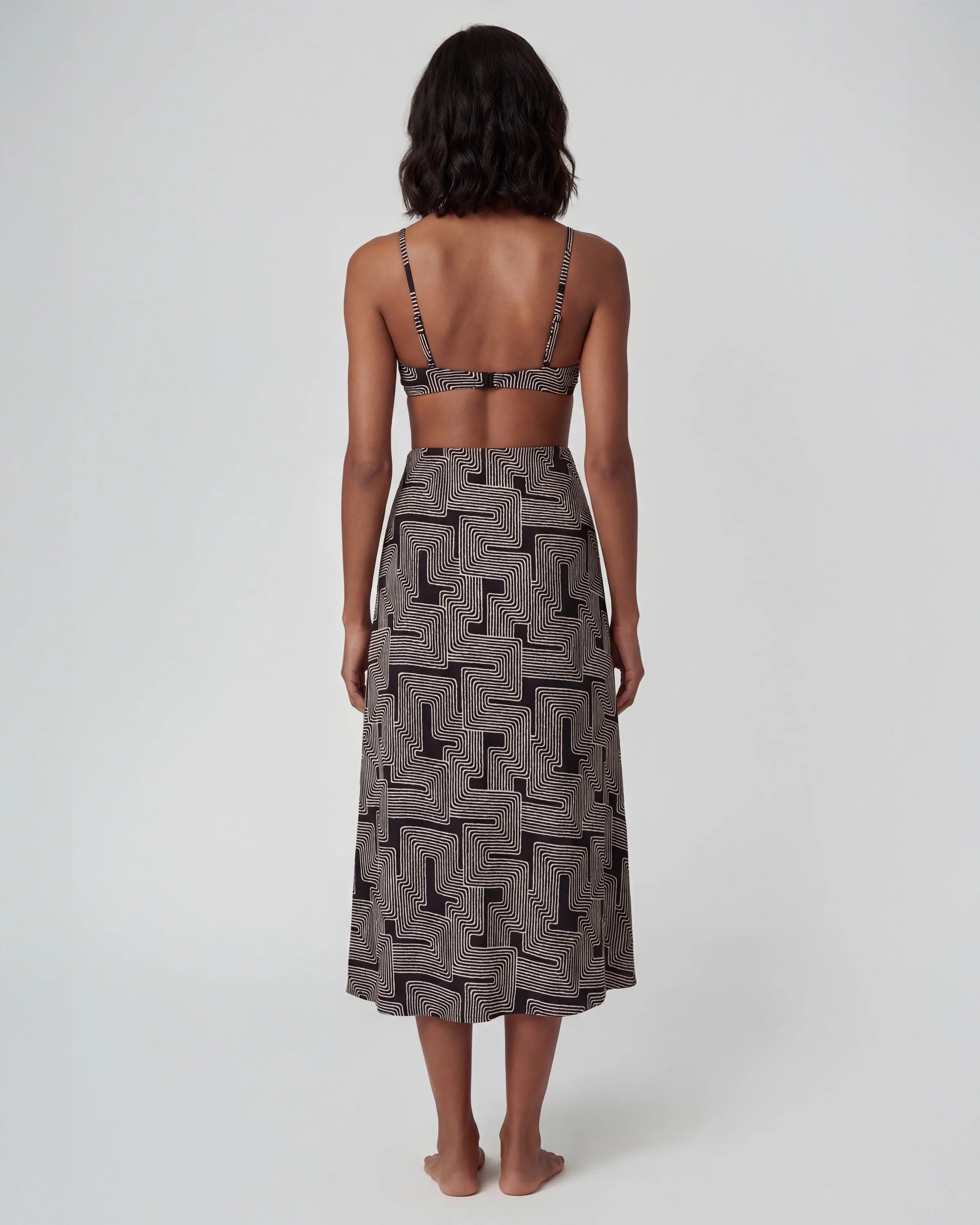 SIENNA INTER TWINE BLACK MIDI SKIRT