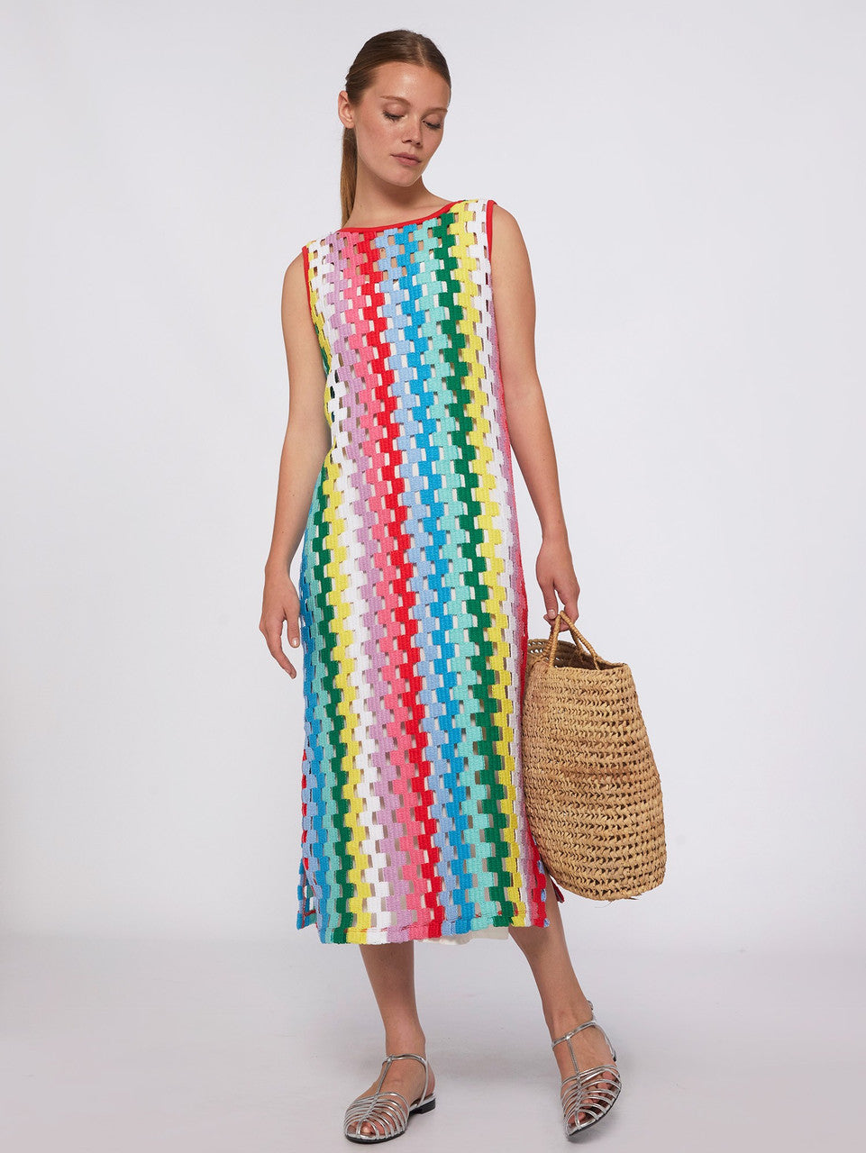 Cindy Multicolor Crochet Dress