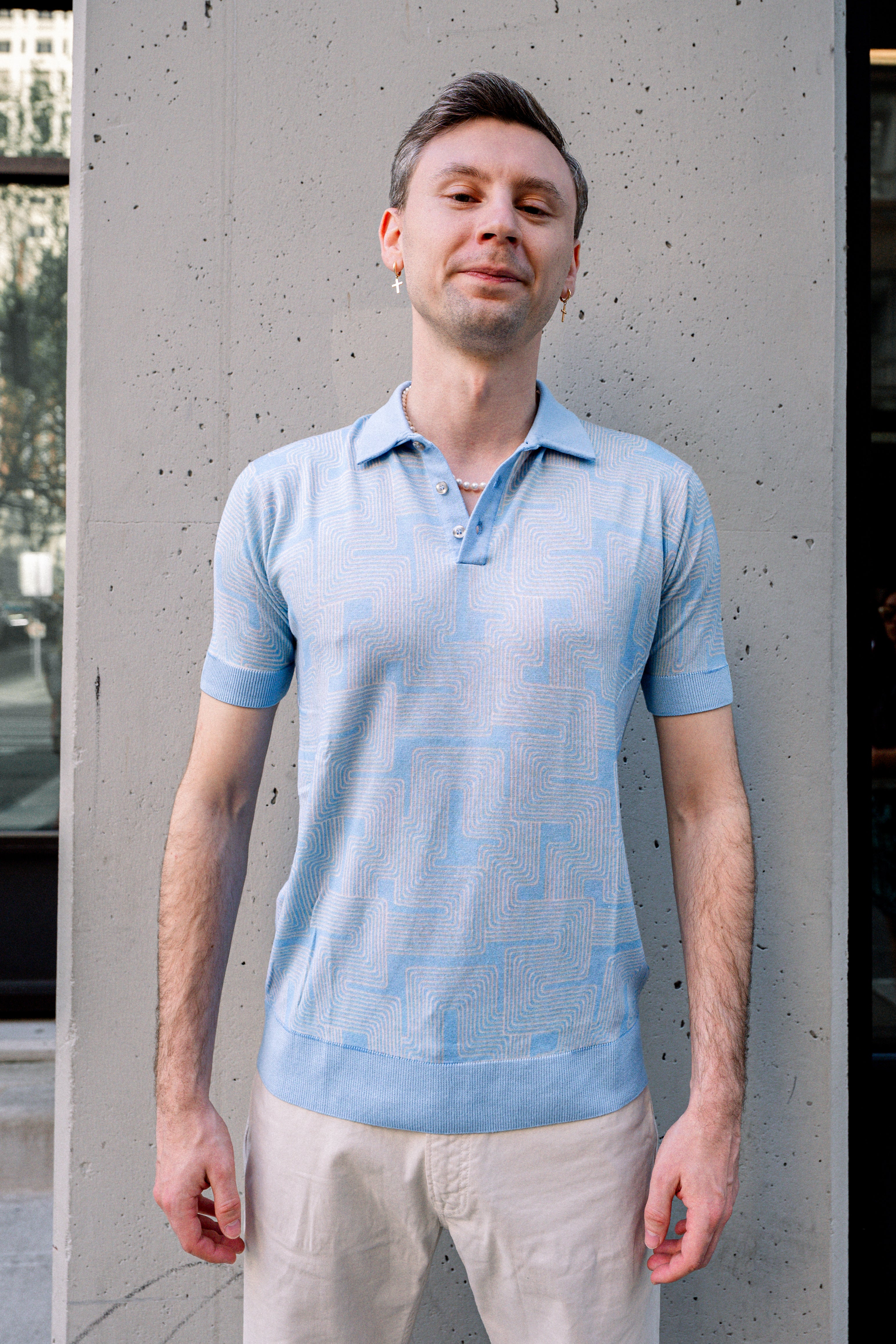 Pilgrim Merino Silk Blend Polo